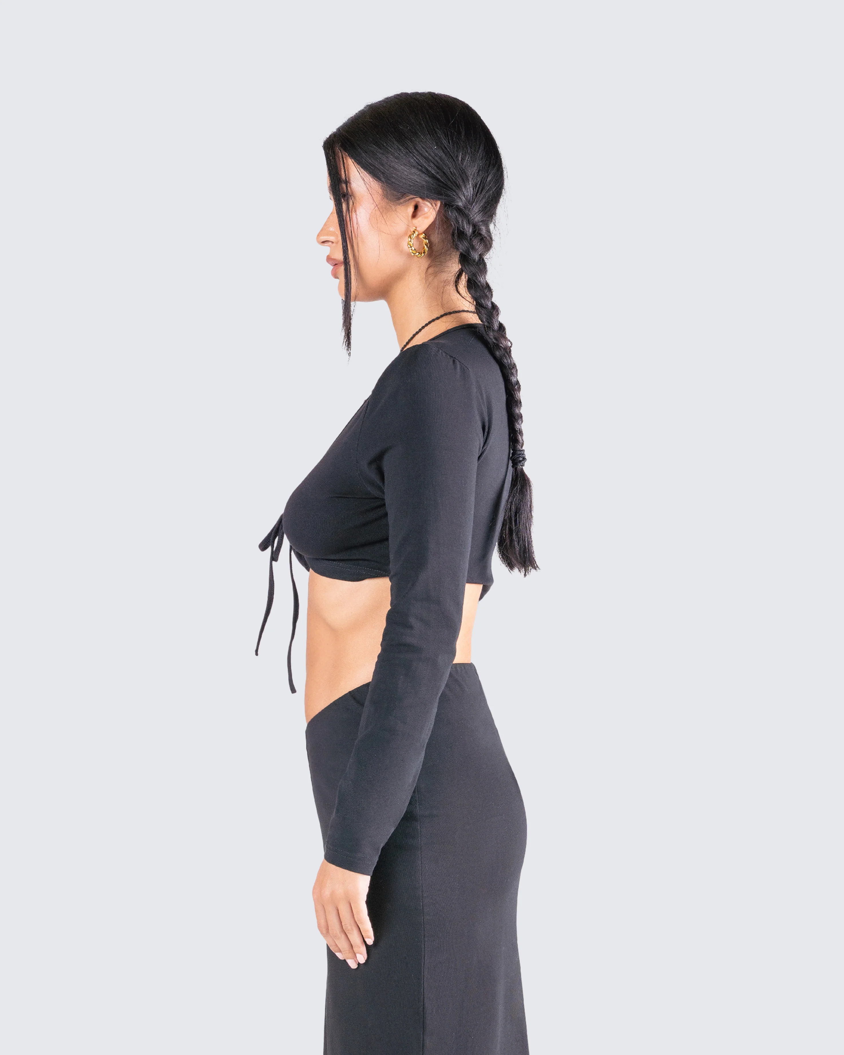 Nadia Black Jersey Top - Image 6