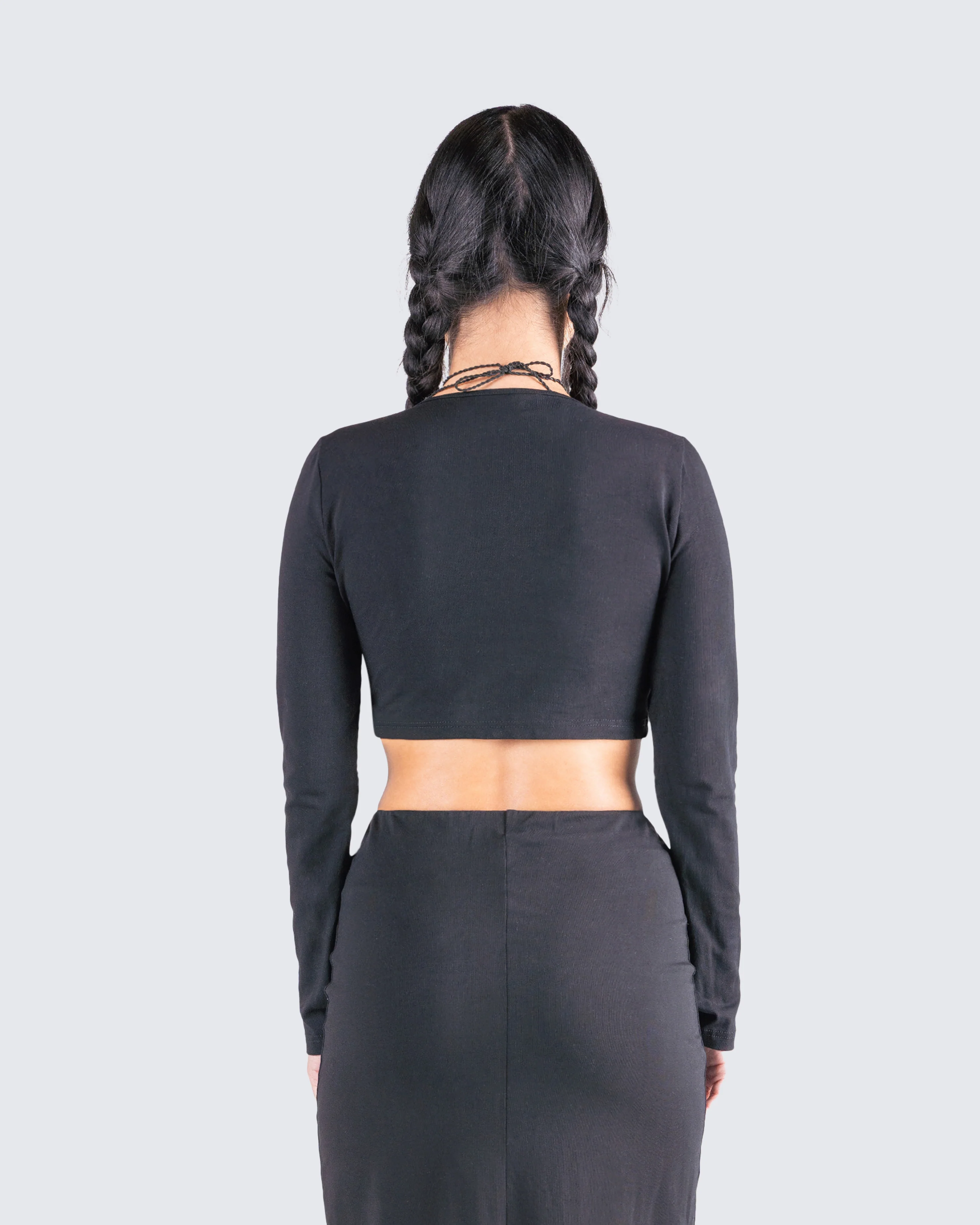 Nadia Black Jersey Top - Image 7