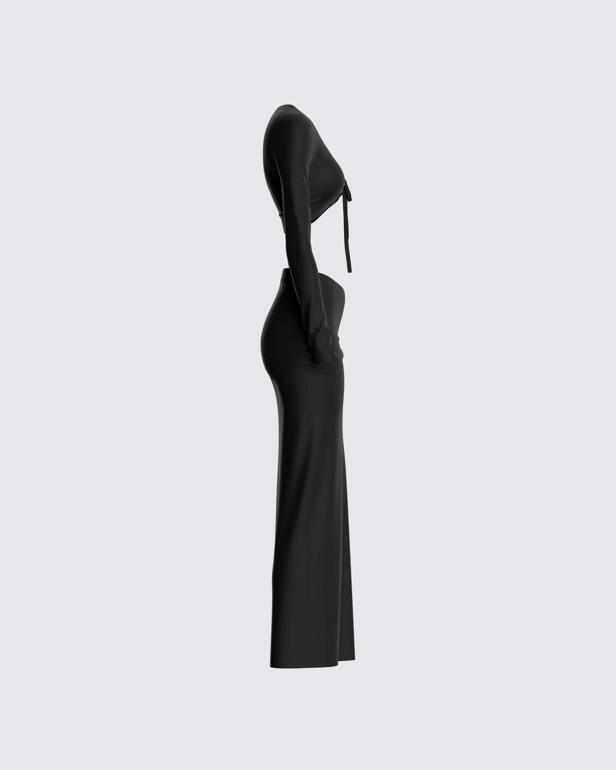 Nadia Black Top & Skirt Set - Image 2