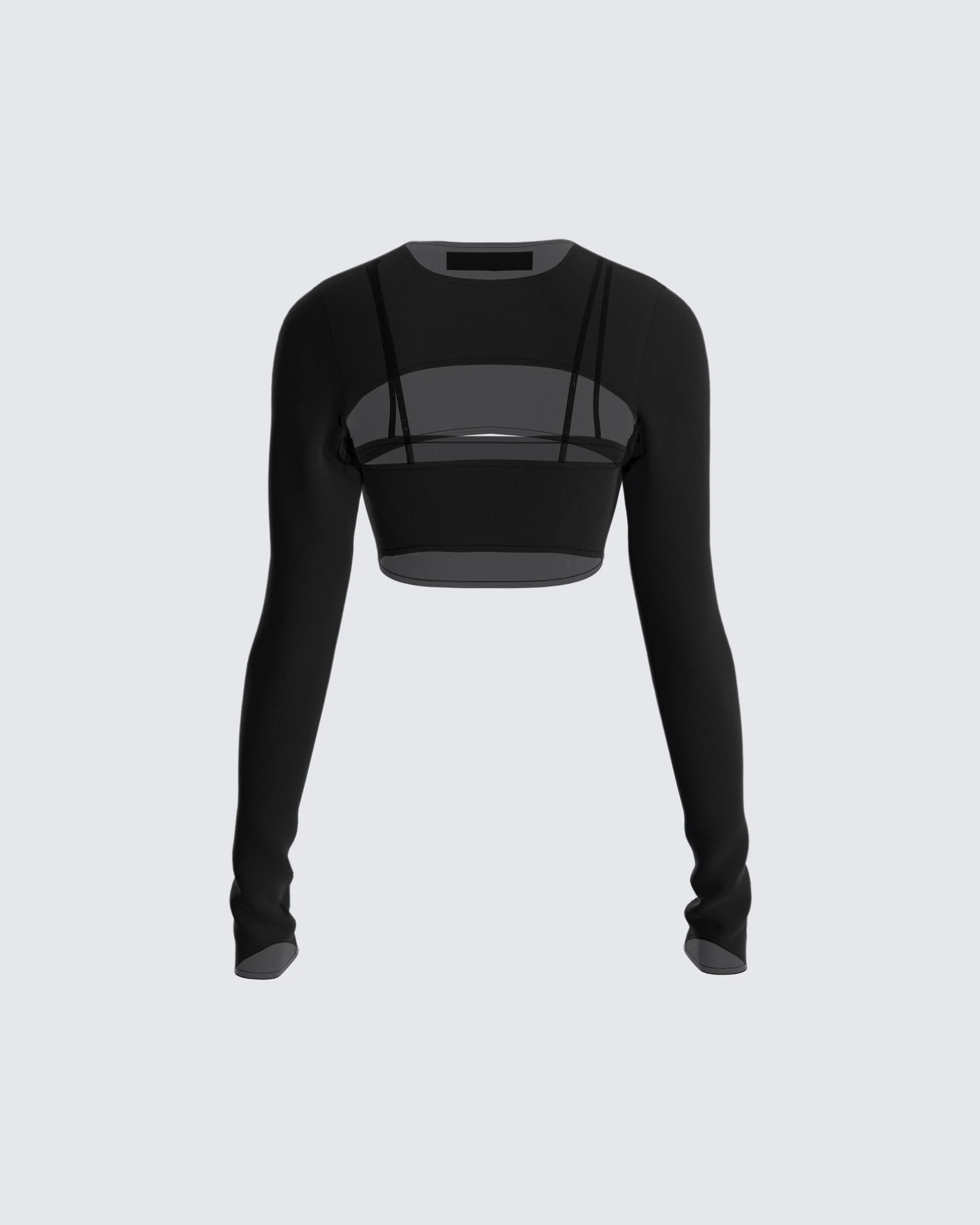 Nadine Black Mesh Tank and Shrug - Image 3