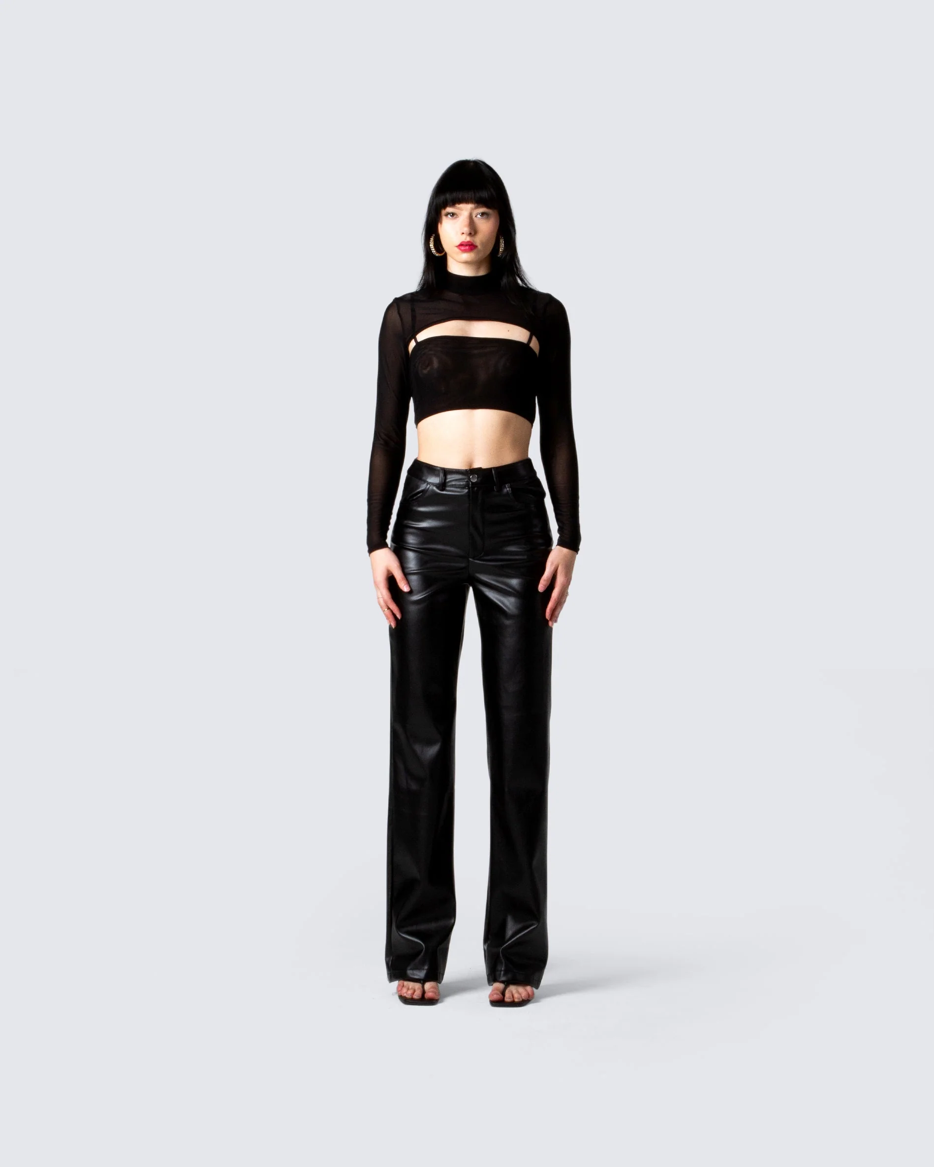 Nadine Black Mesh Tank and Shrug - Image 4