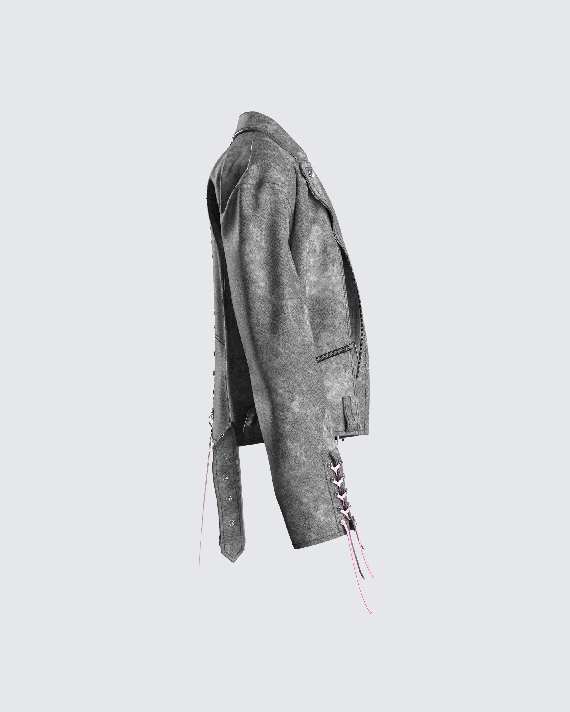 Nancy Black Vegan Leather Jacket - Image 2