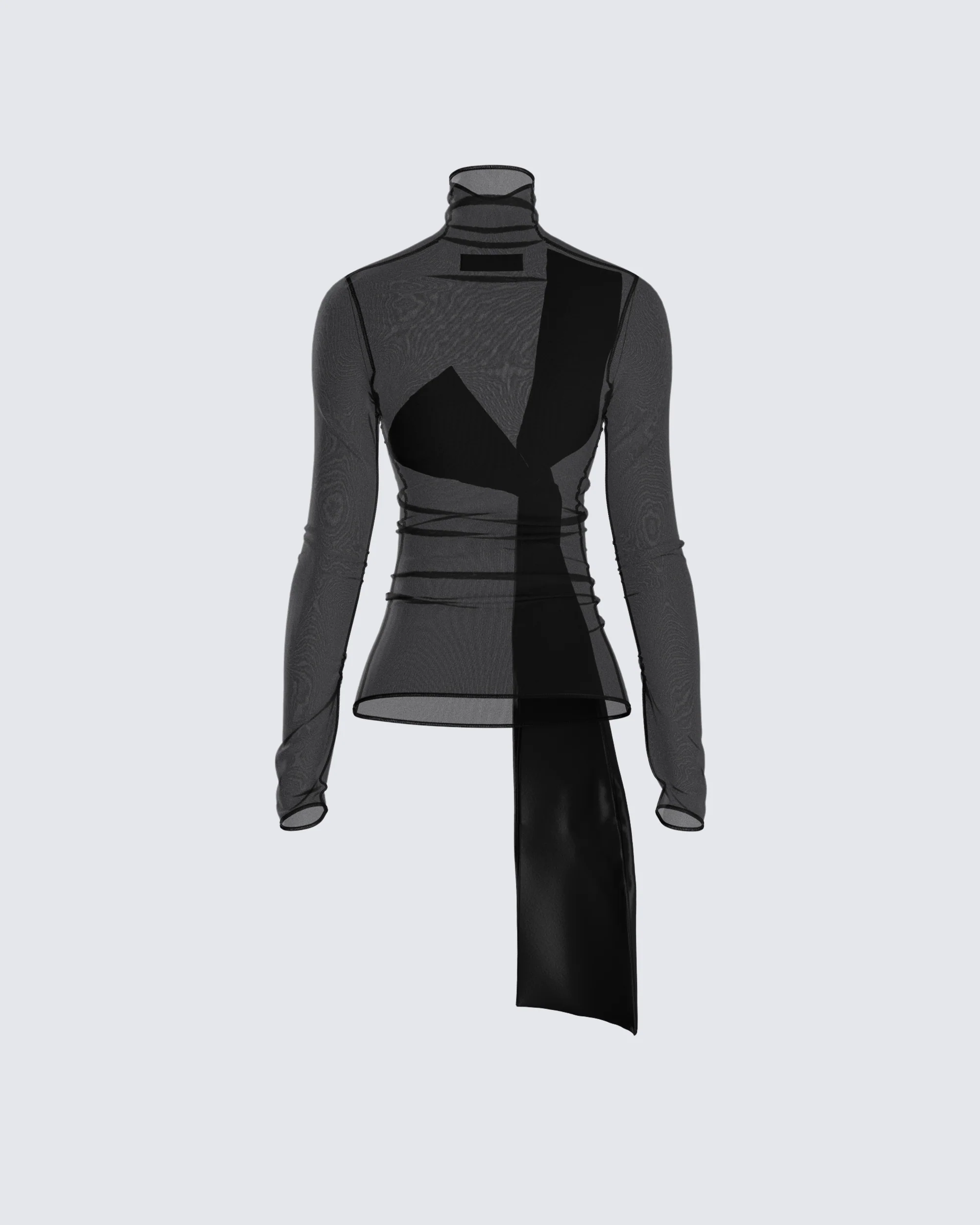 Narda Black Satin Bow Top - Image 3