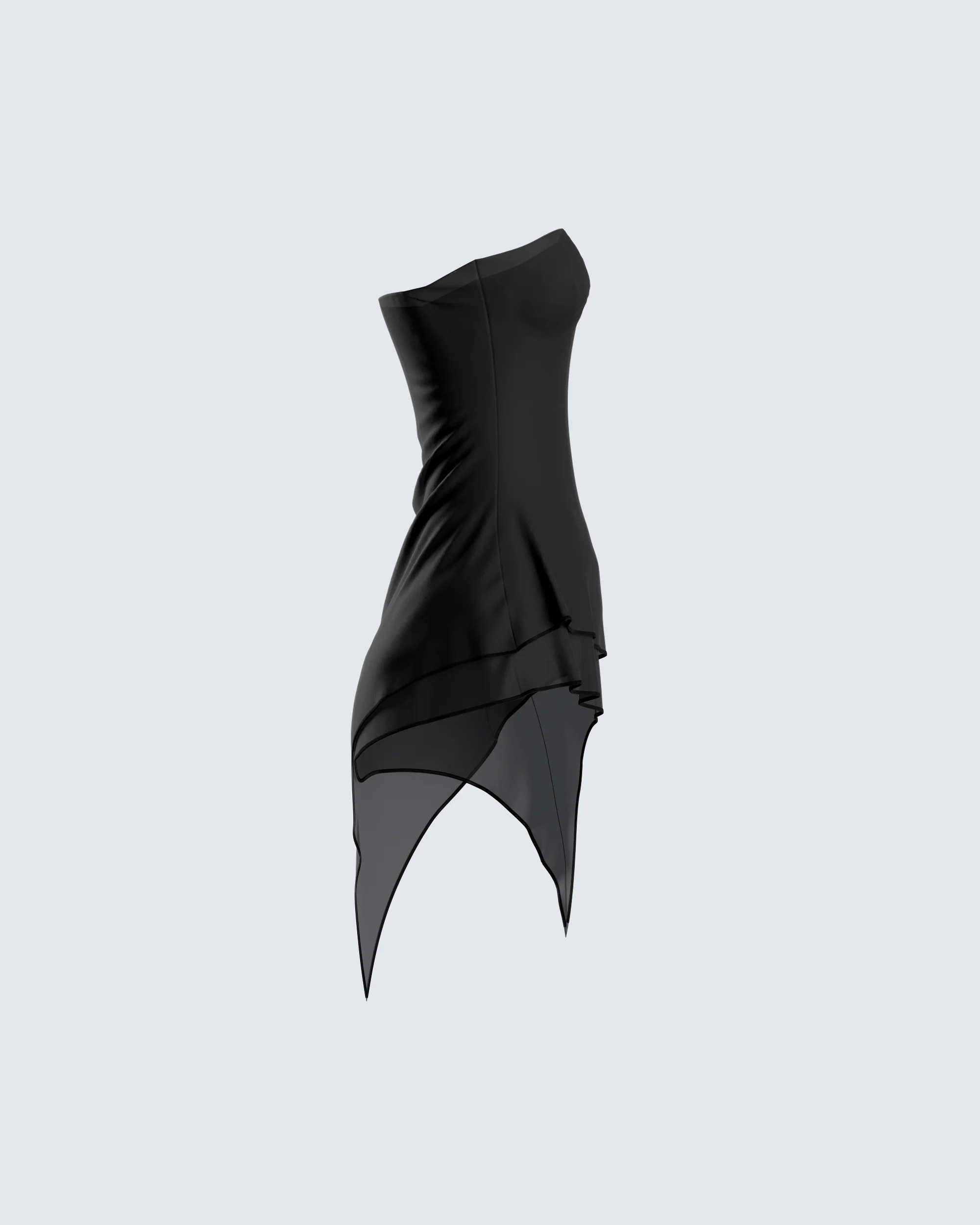 Narelle Black Mesh Ruffle Top - Image 2