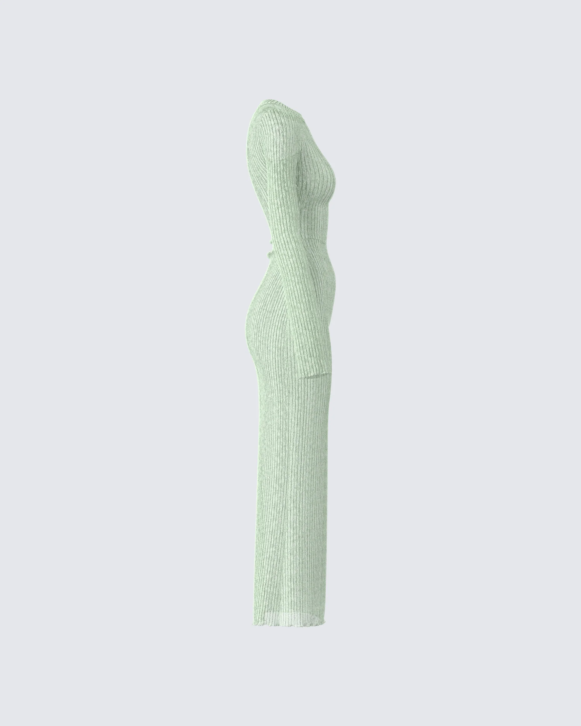 Nea Green Sweater Knit Midi Dress - Image 2