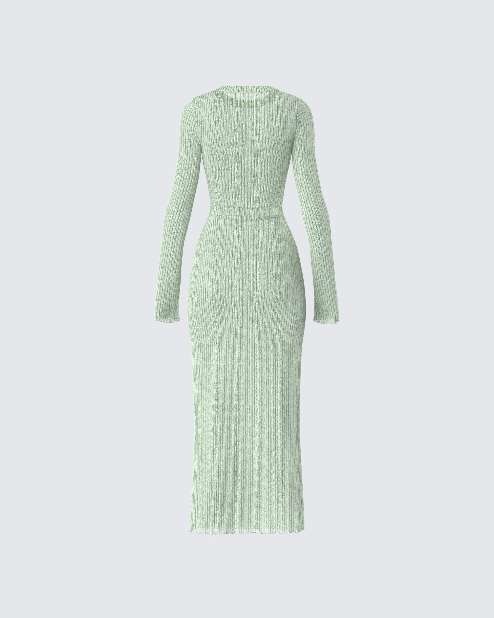 Nea Green Sweater Knit Midi Dress - Image 3