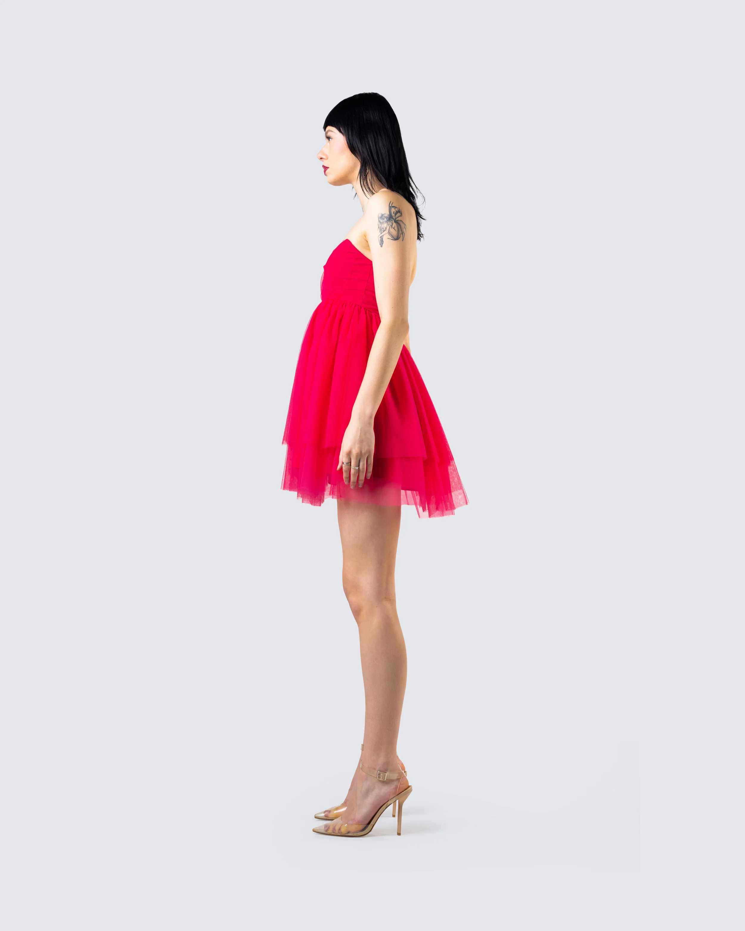 Nelly Hot Pink Tulle Mini Dress - Image 5