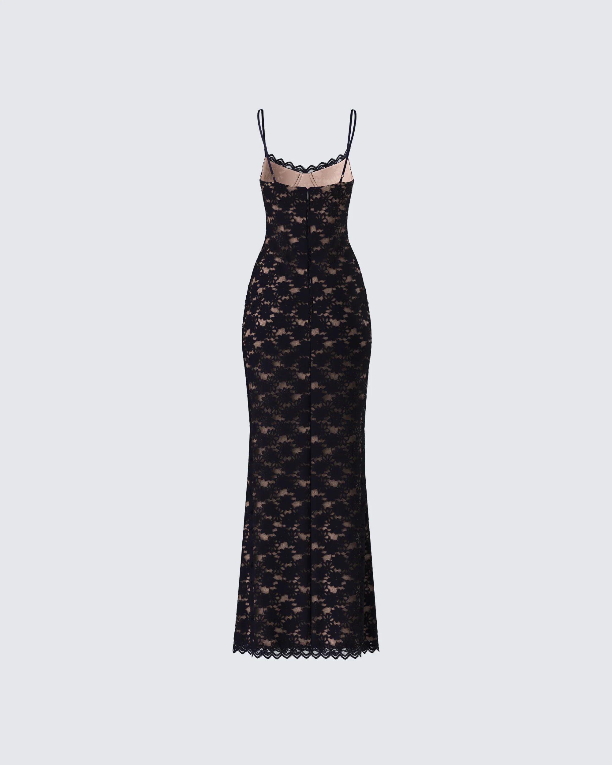 Nevaeh Black Lace Maxi Dress - Image 3