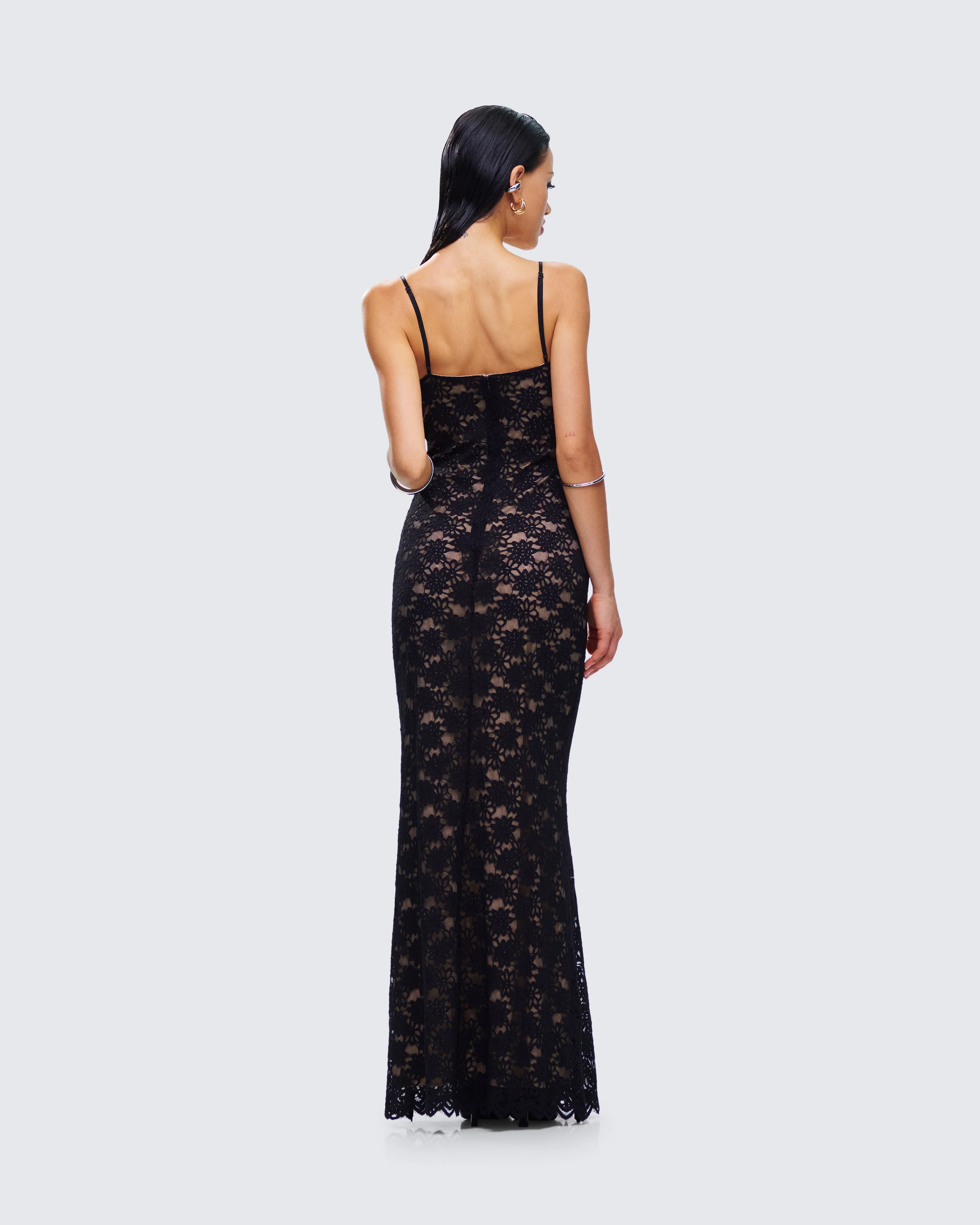Nevaeh Black Lace Maxi Dress - Image 7