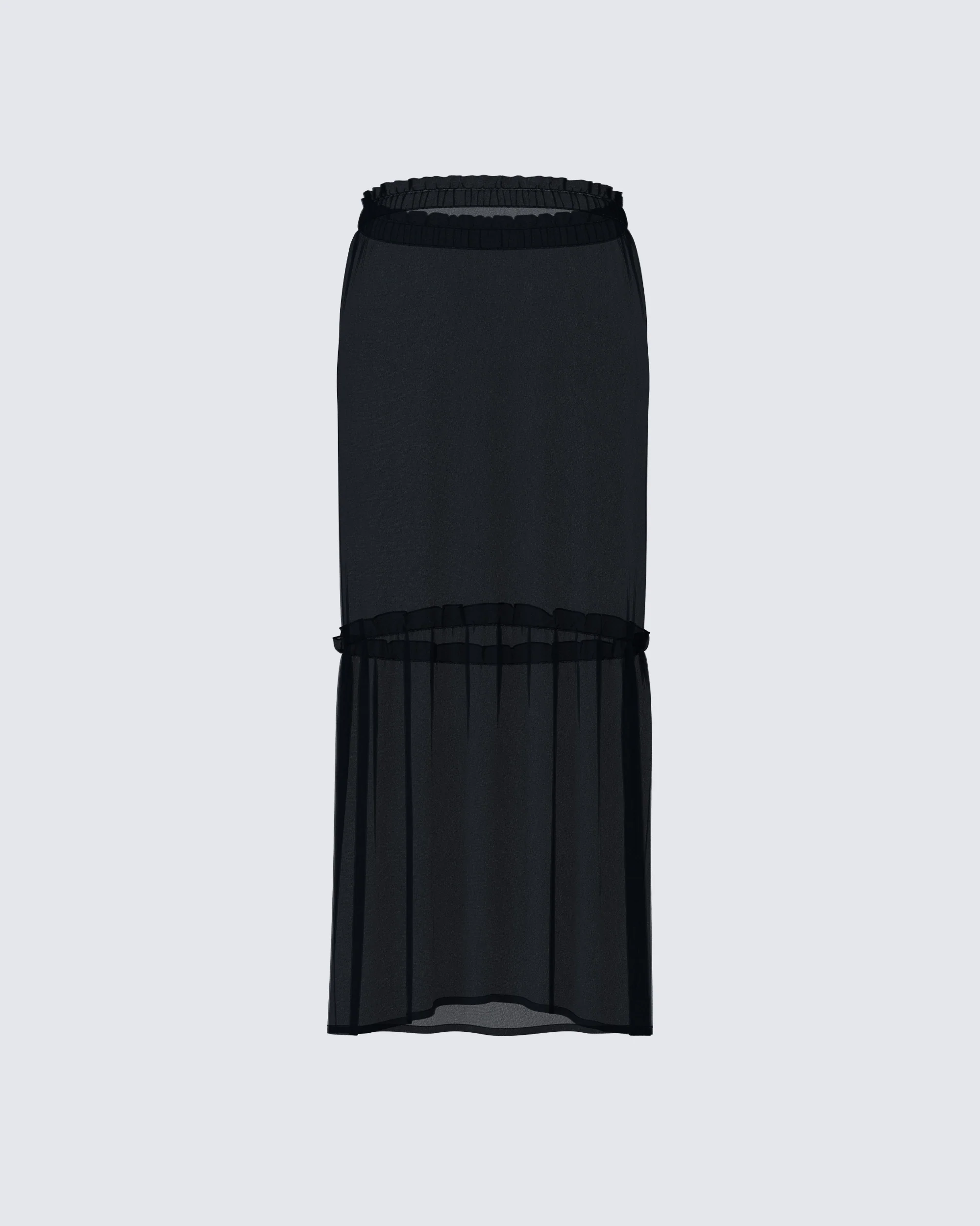 Neve Black Georgette Tiered Skirt - Image 3