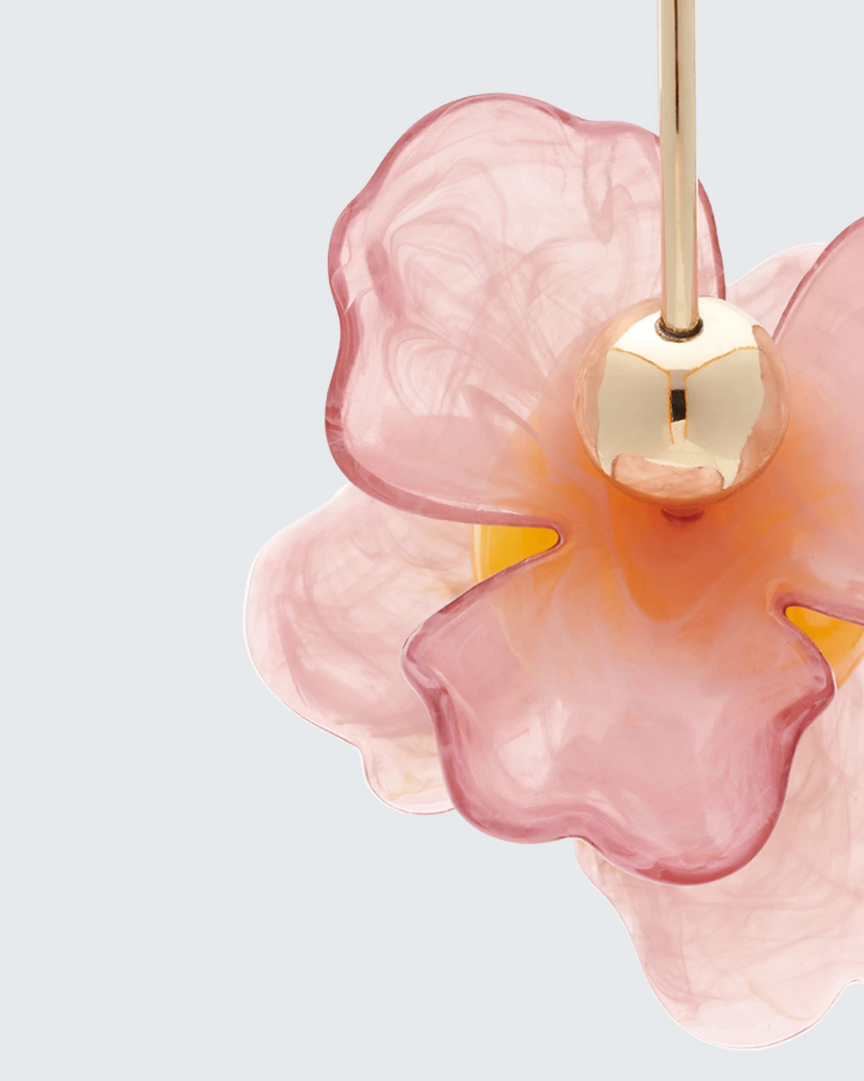 Neveah Pink Flower Hoop Earrings - Image 3