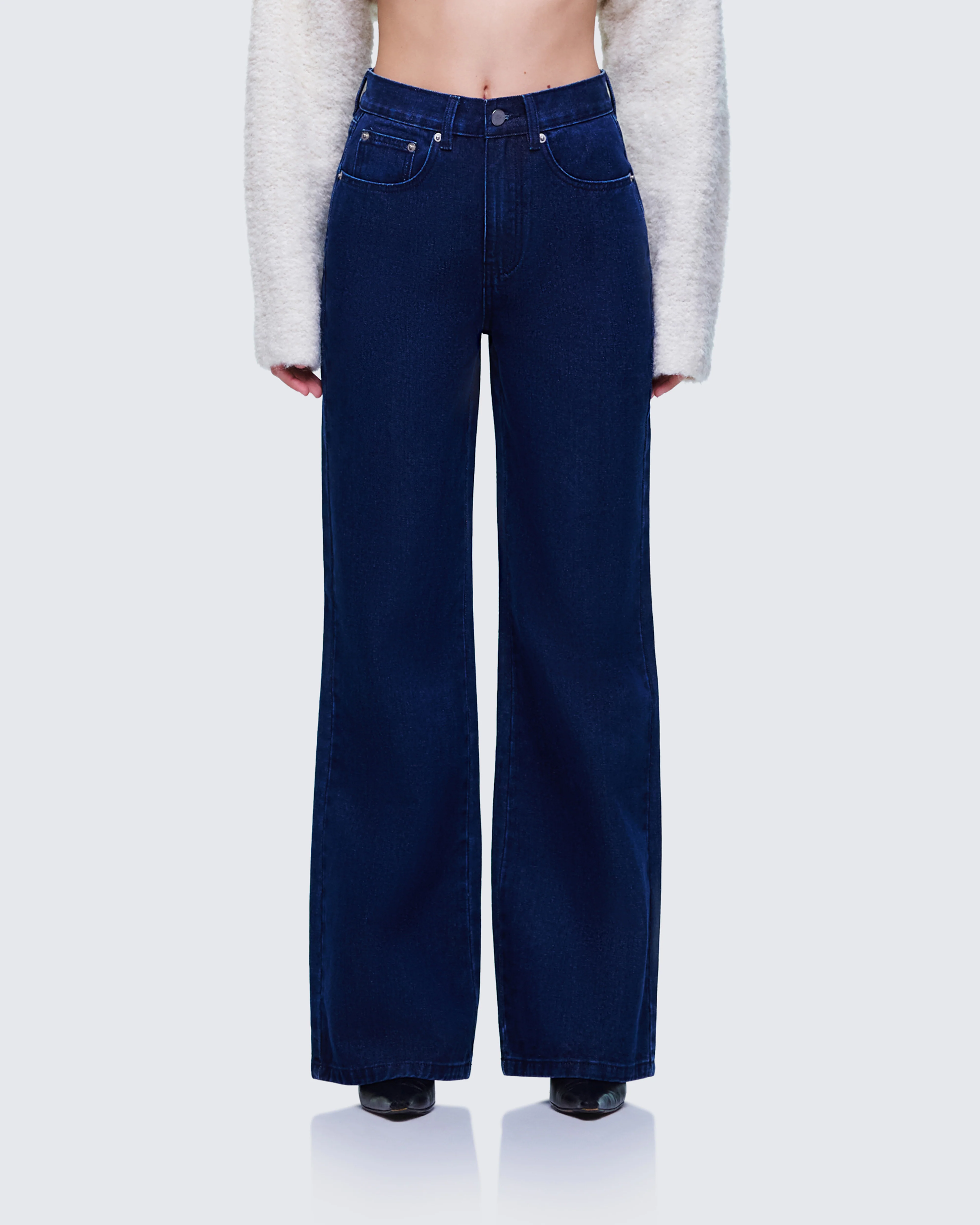 Nia High Waisted Dark Blue Jean - Image 4