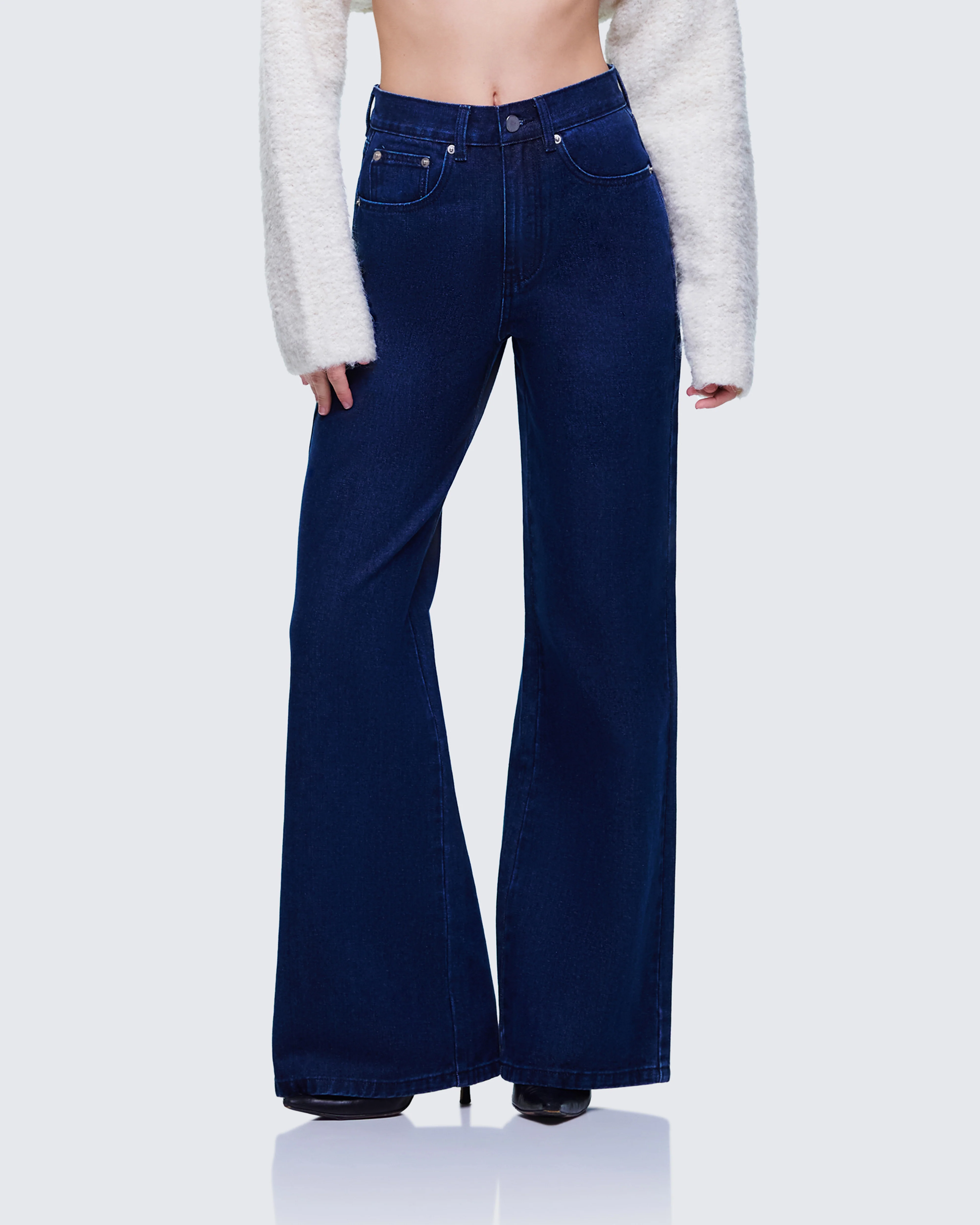 Nia High Waisted Dark Blue Jean - Image 5