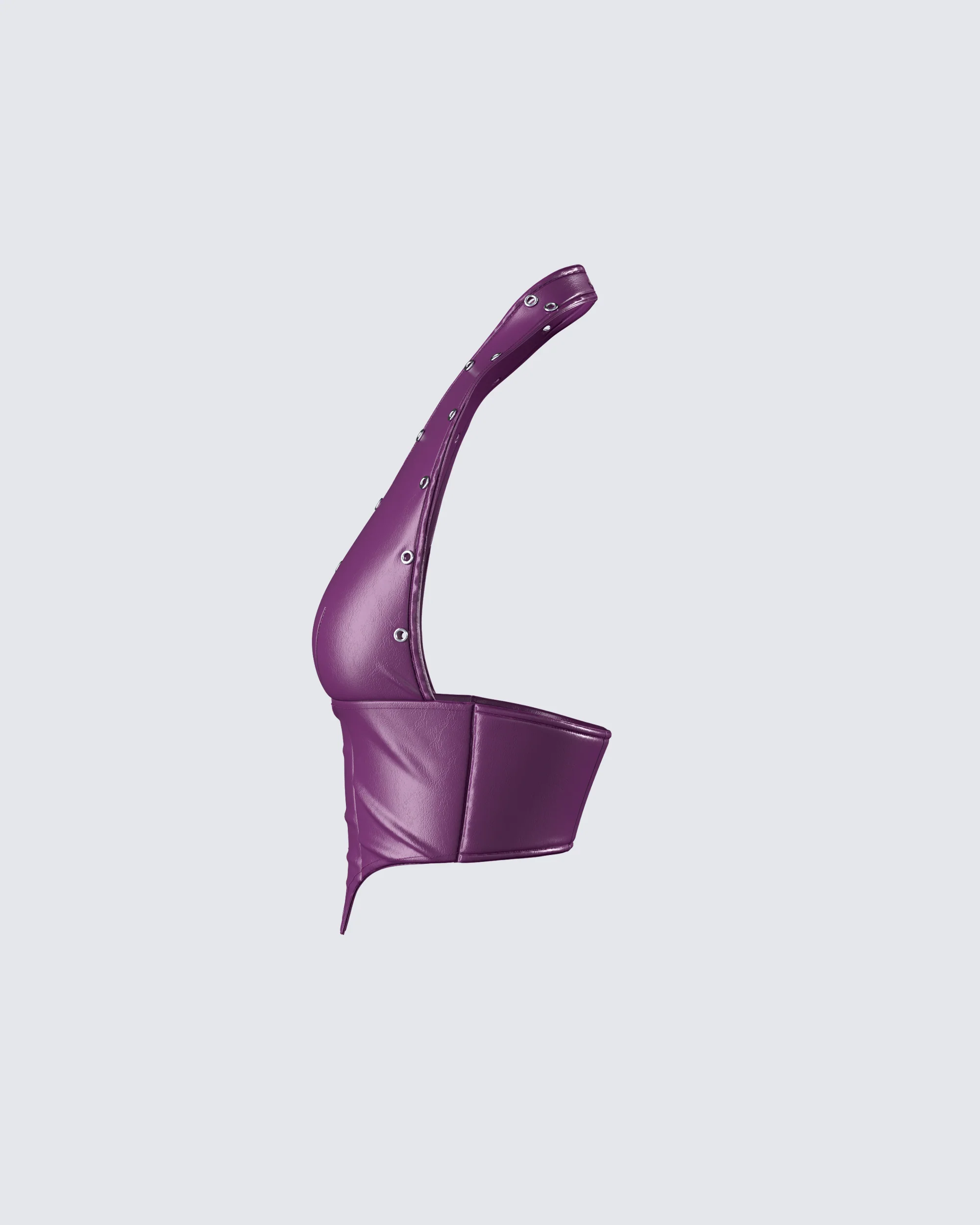 Nia Purple Vegan Leather Halter Top - Image 2