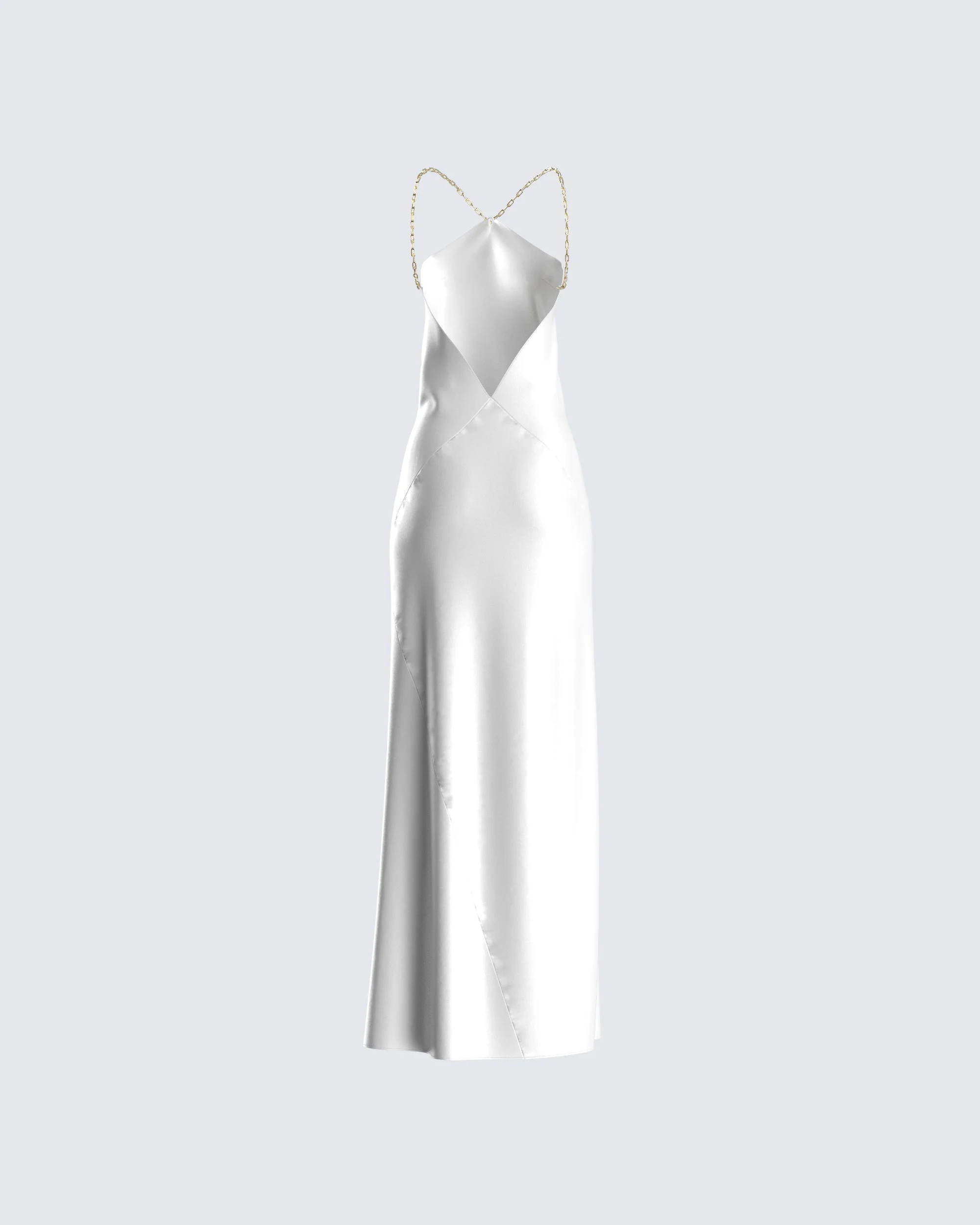 Nicola White Chain Maxi Dress - Image 3