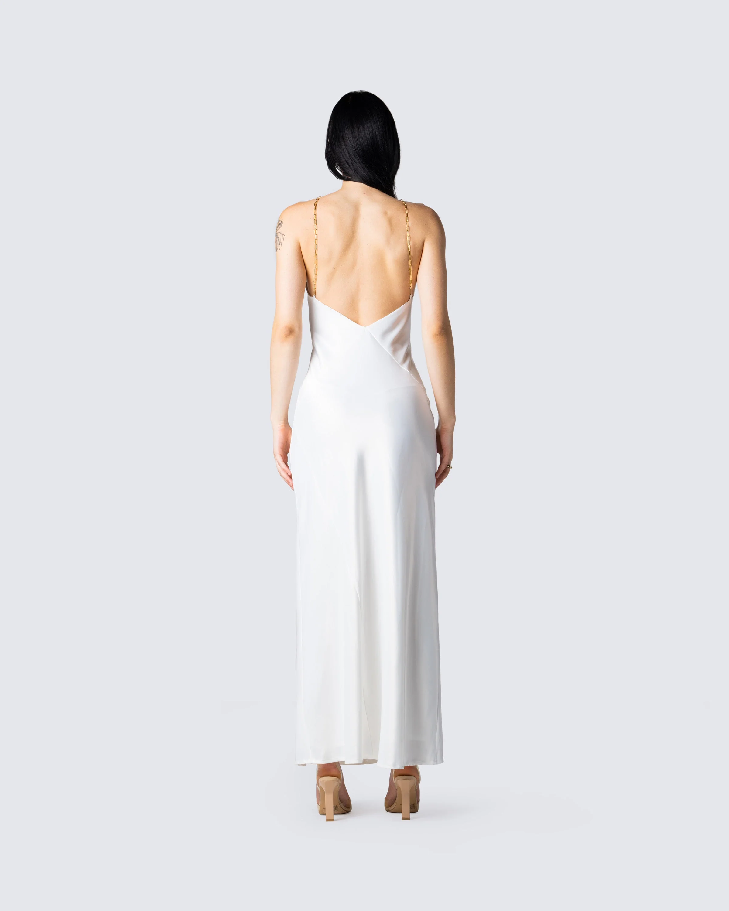 Nicola White Chain Maxi Dress - Image 6
