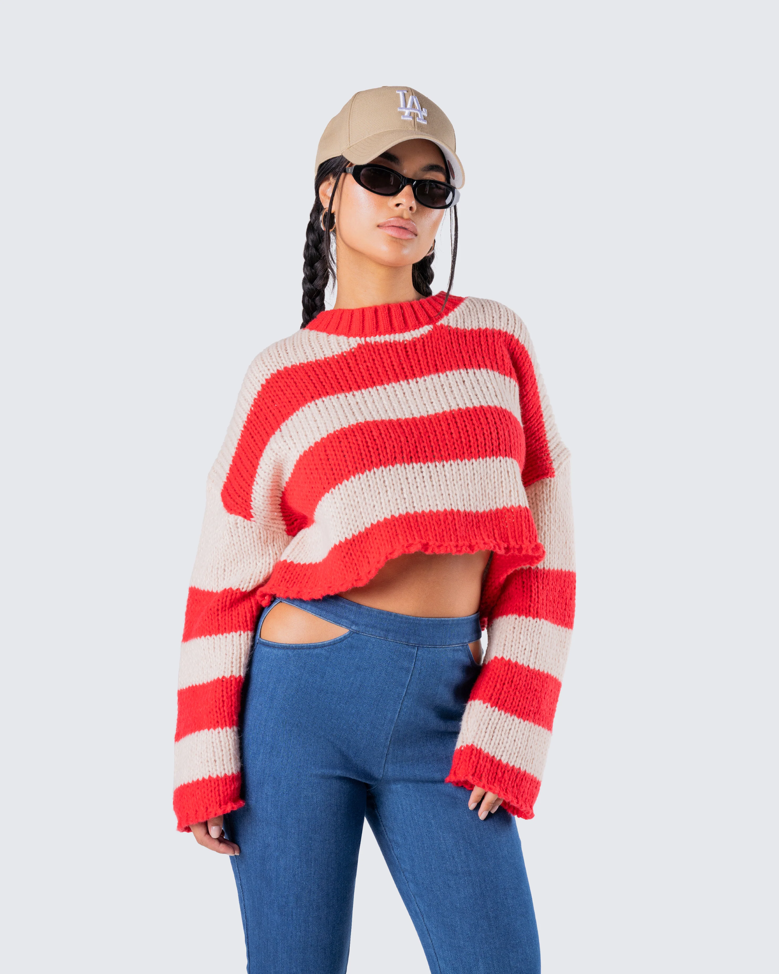 Nikko Stripe Sweater Knit Top - Image 8