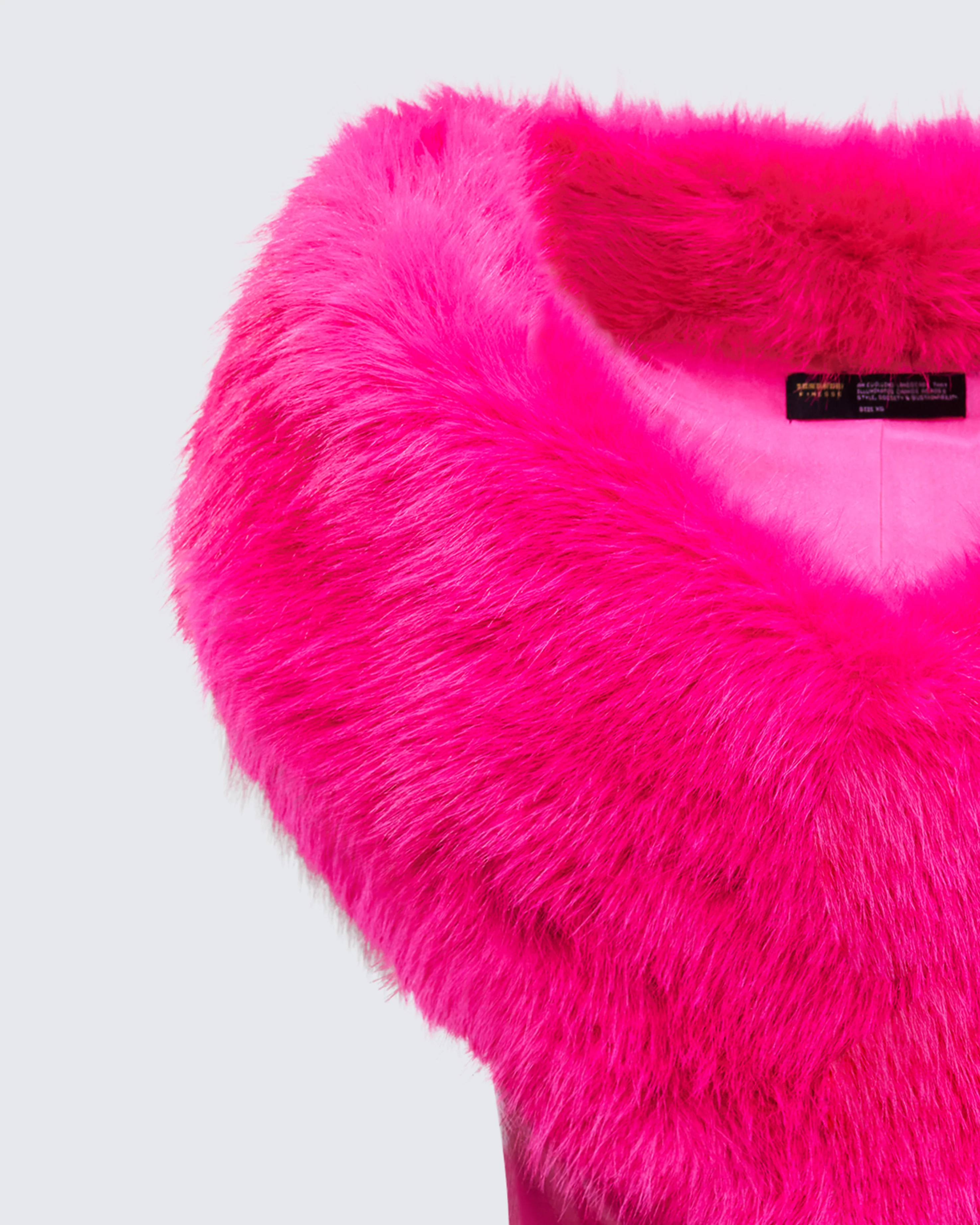 Nina Pink Fur Trim Bodysuit - Image 6
