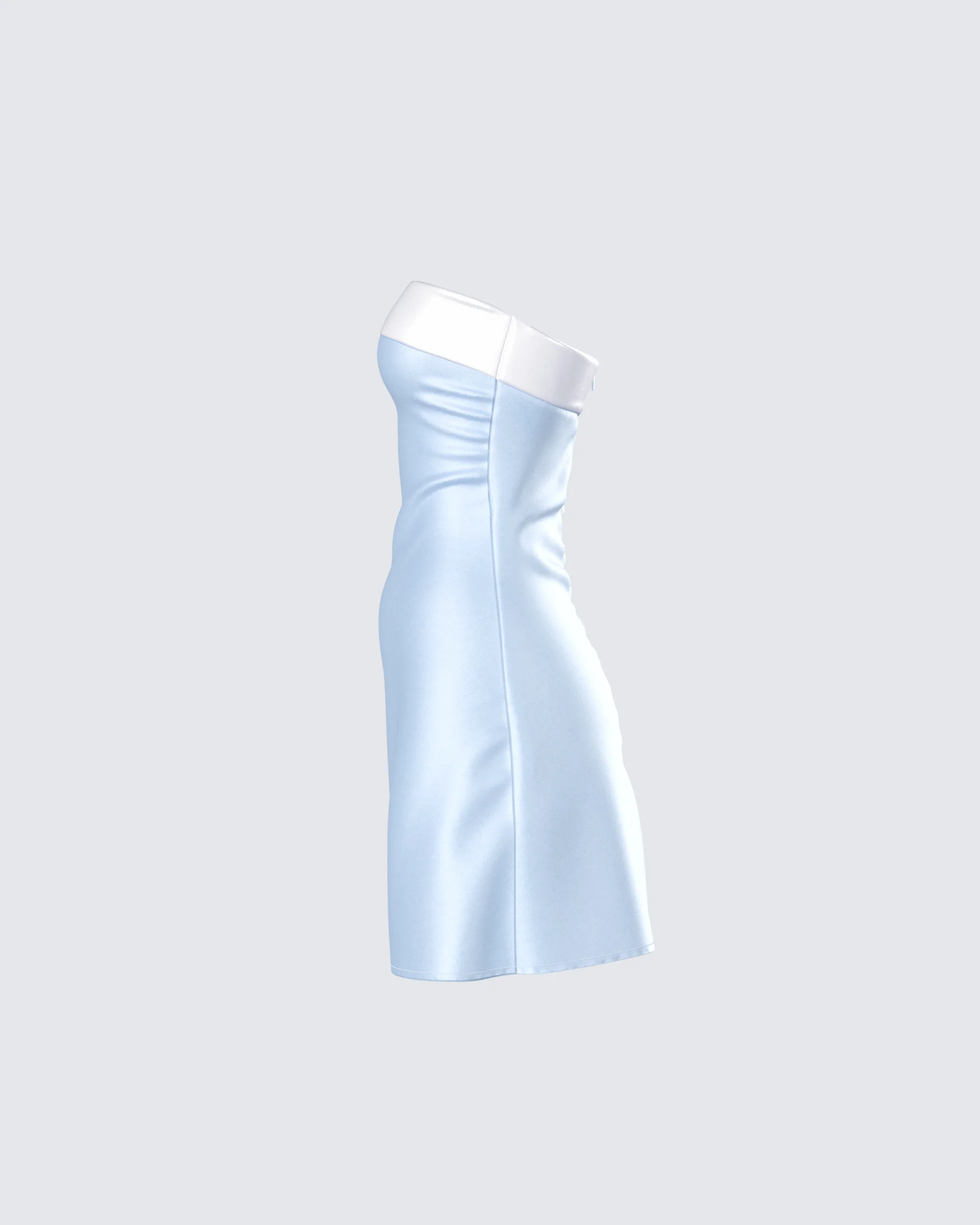 Nivi Blue Banded Satin Mini Dress - Image 2
