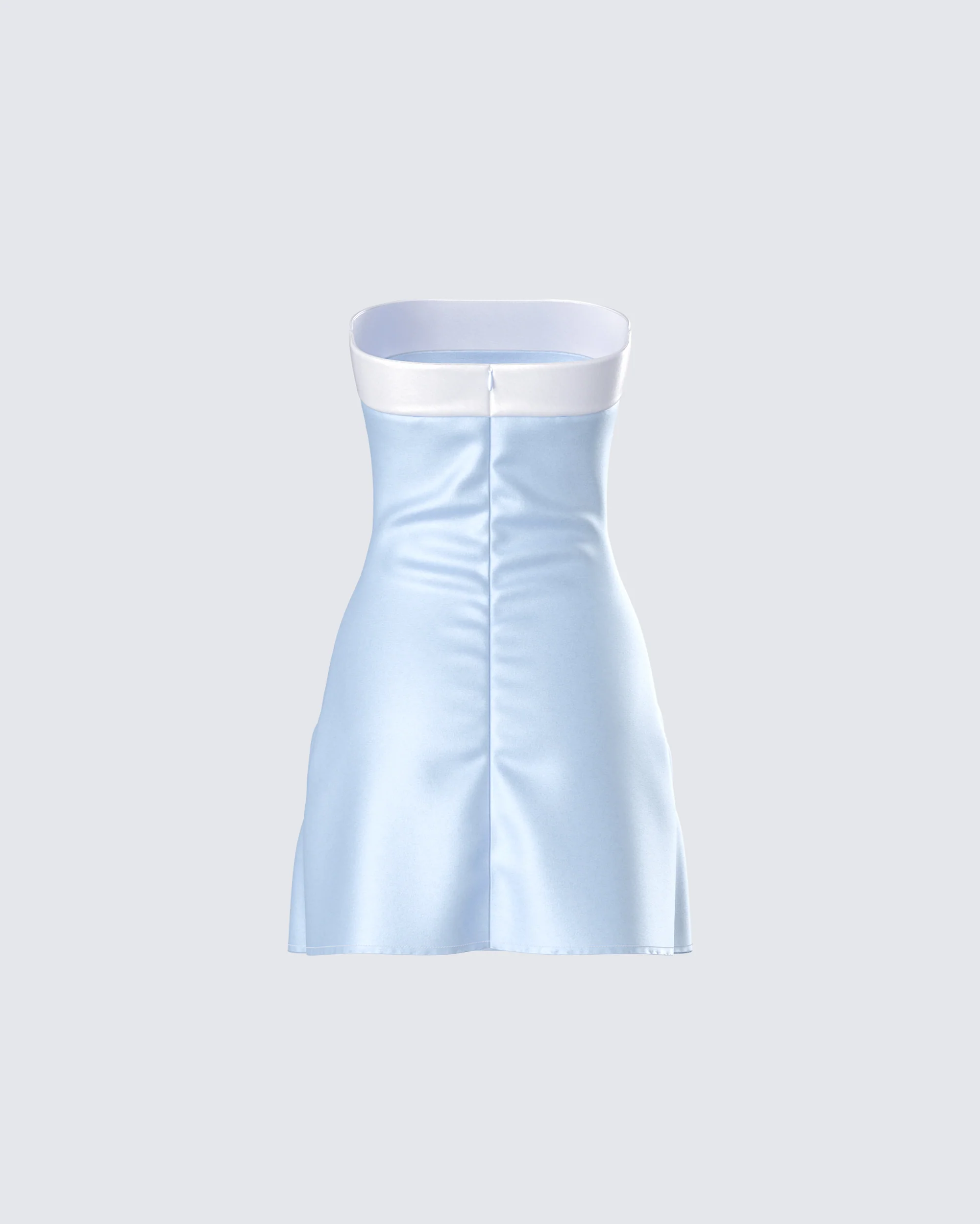 Nivi Blue Banded Satin Mini Dress - Image 3