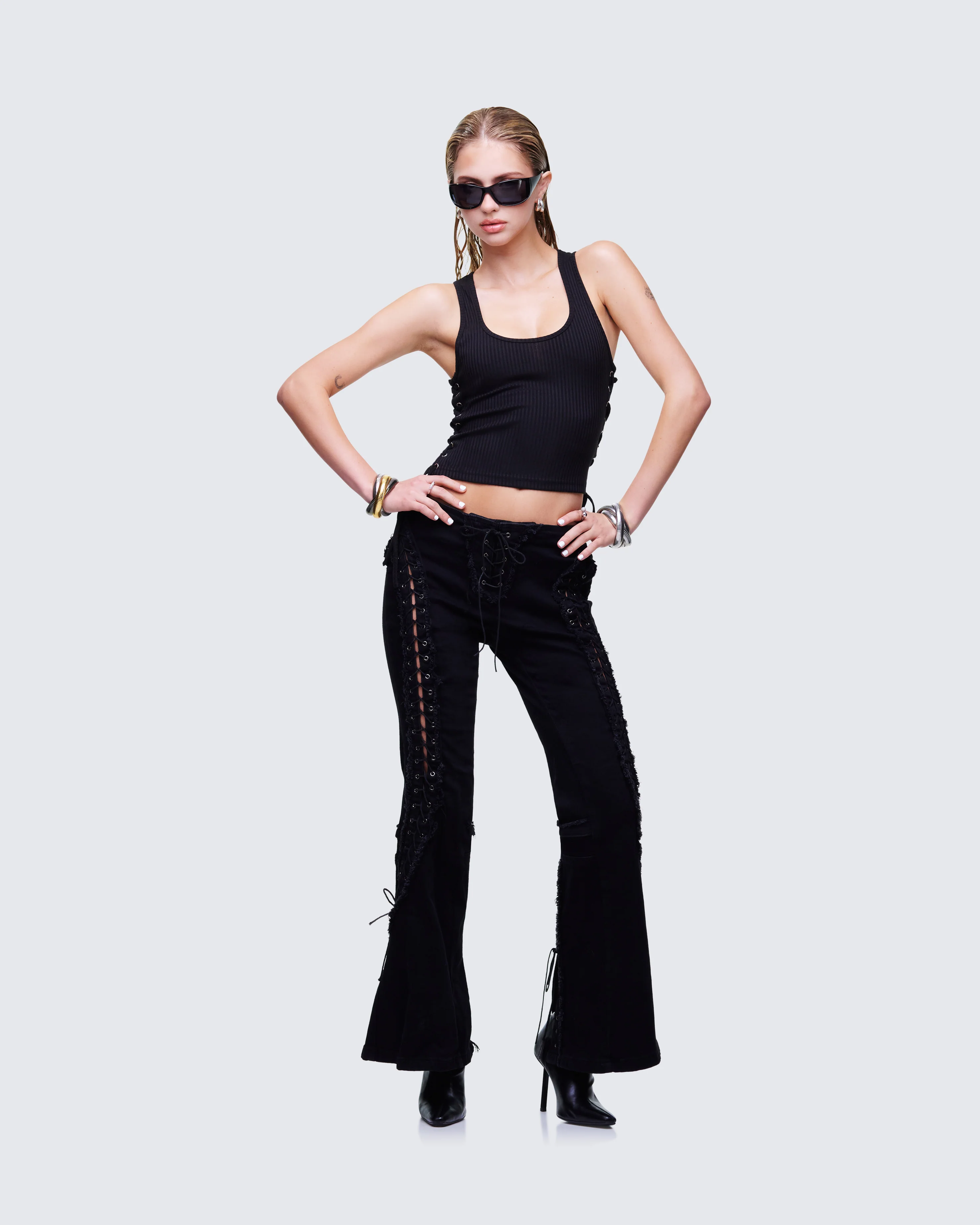 Nixie Black Lace Up Tank - Image 5