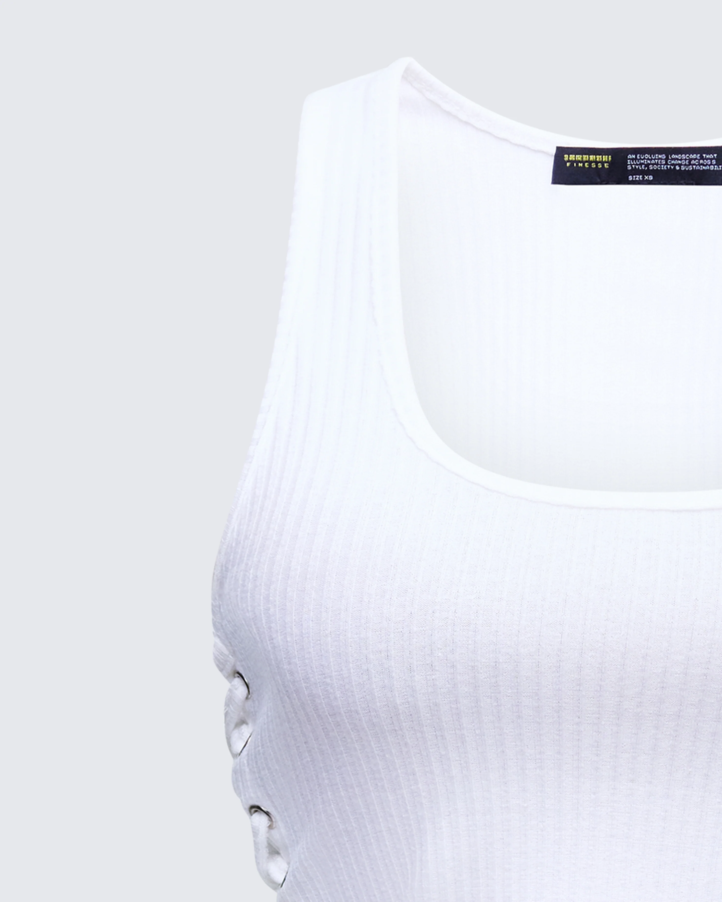 Nixie White Lace Up Tank - Image 6