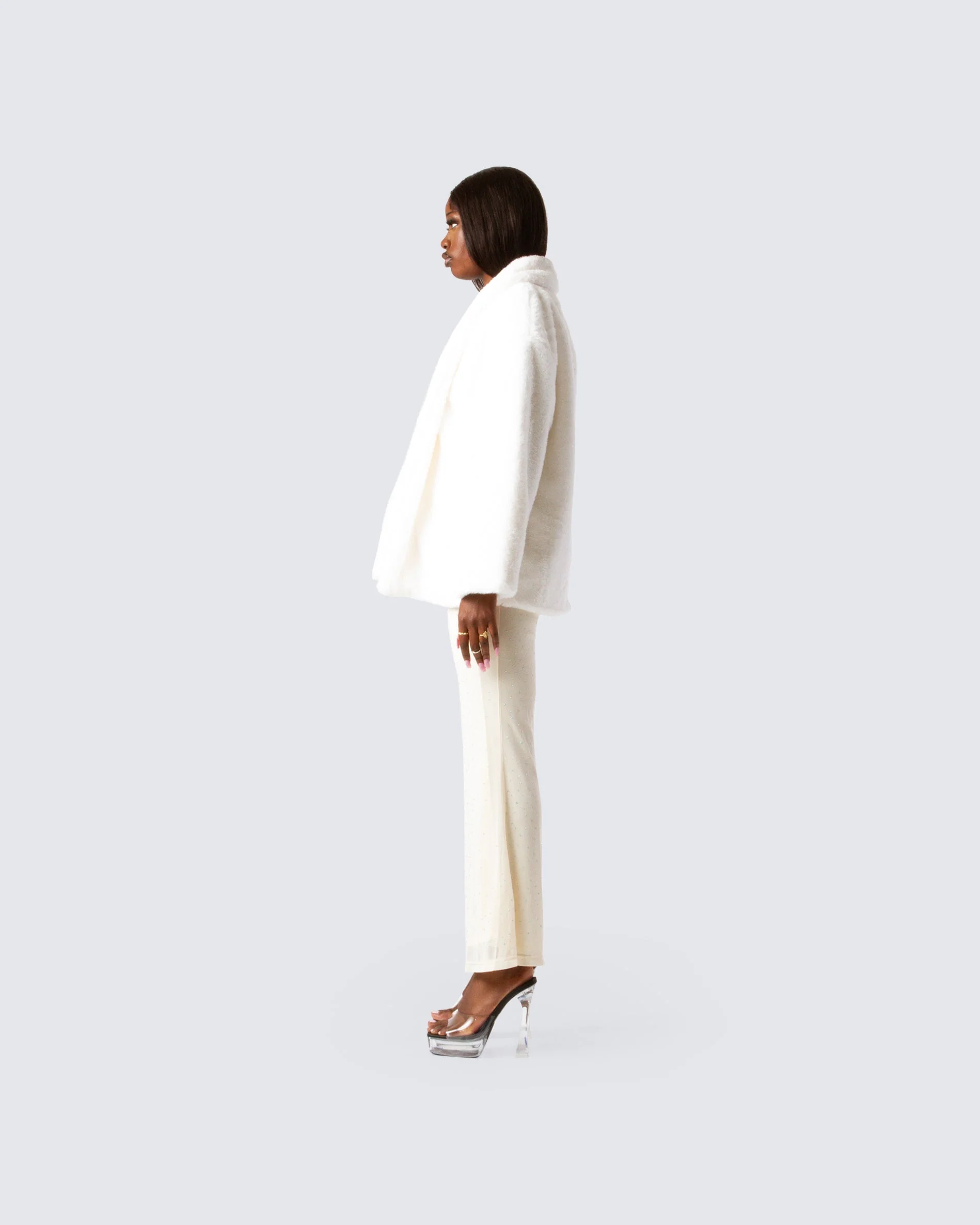 Noah White Fur Coat - Image 5