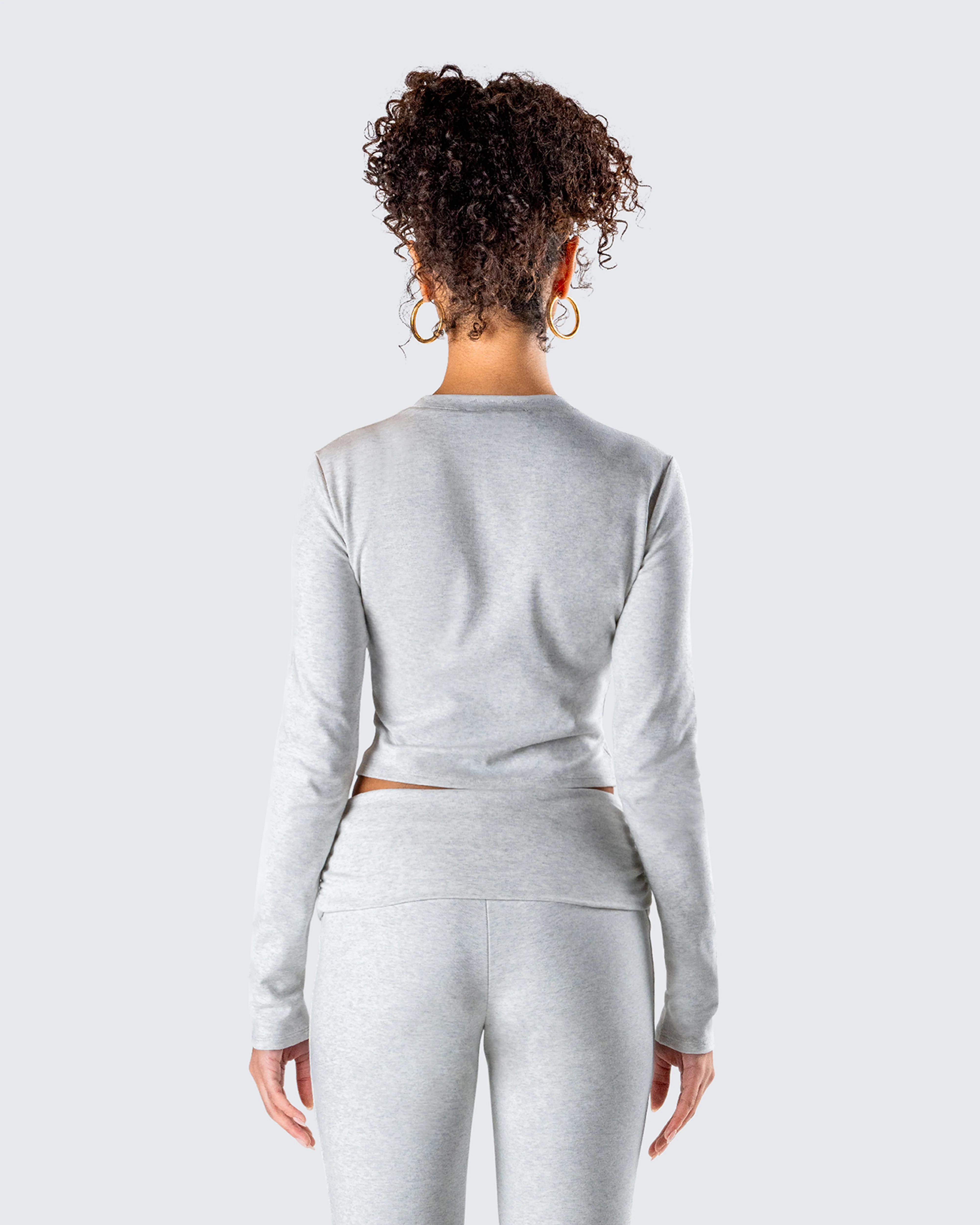 Noam Heather Grey Long Sleeve Top - Image 7
