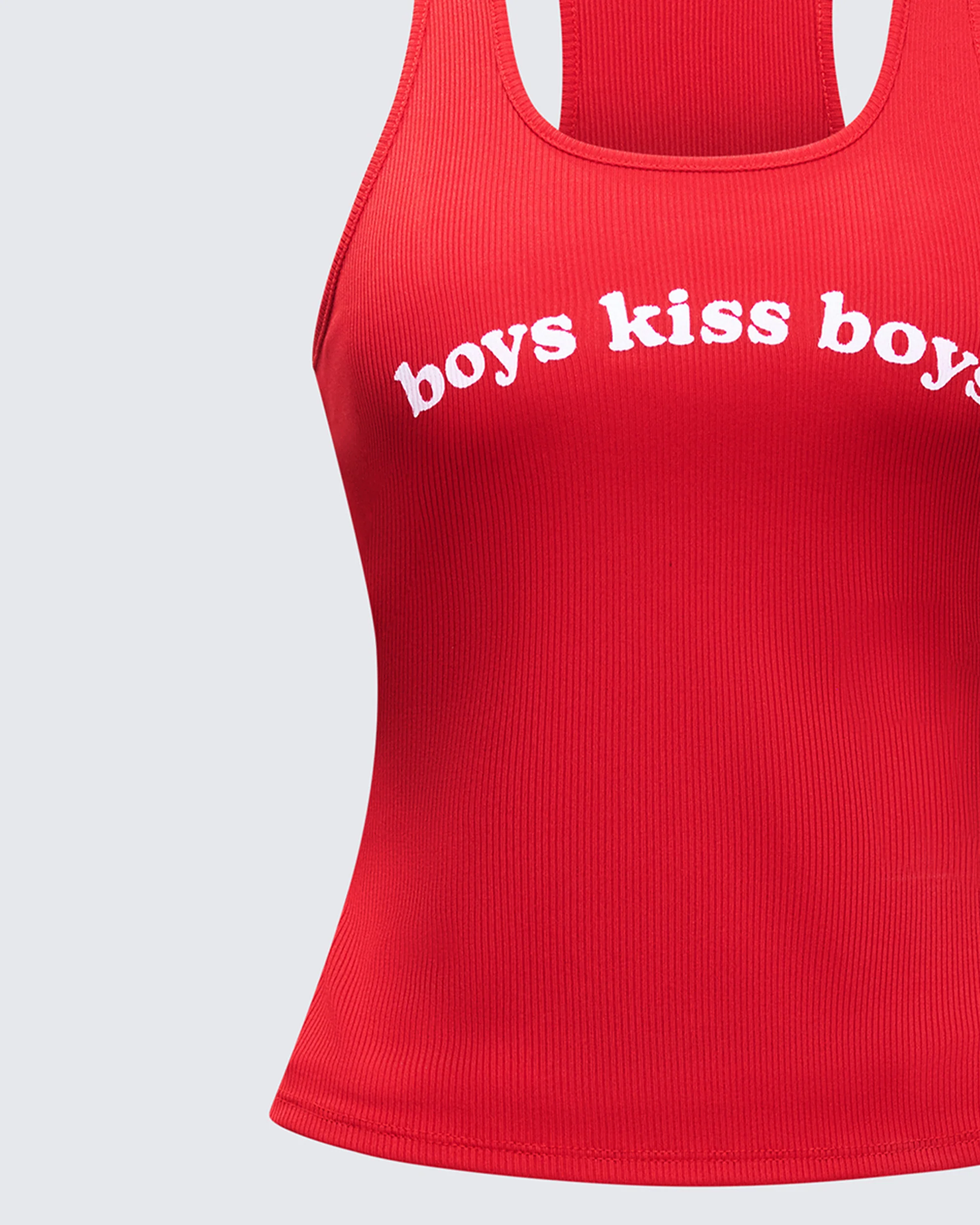 Noel Red Ribbed Slogan Tank - Image 6