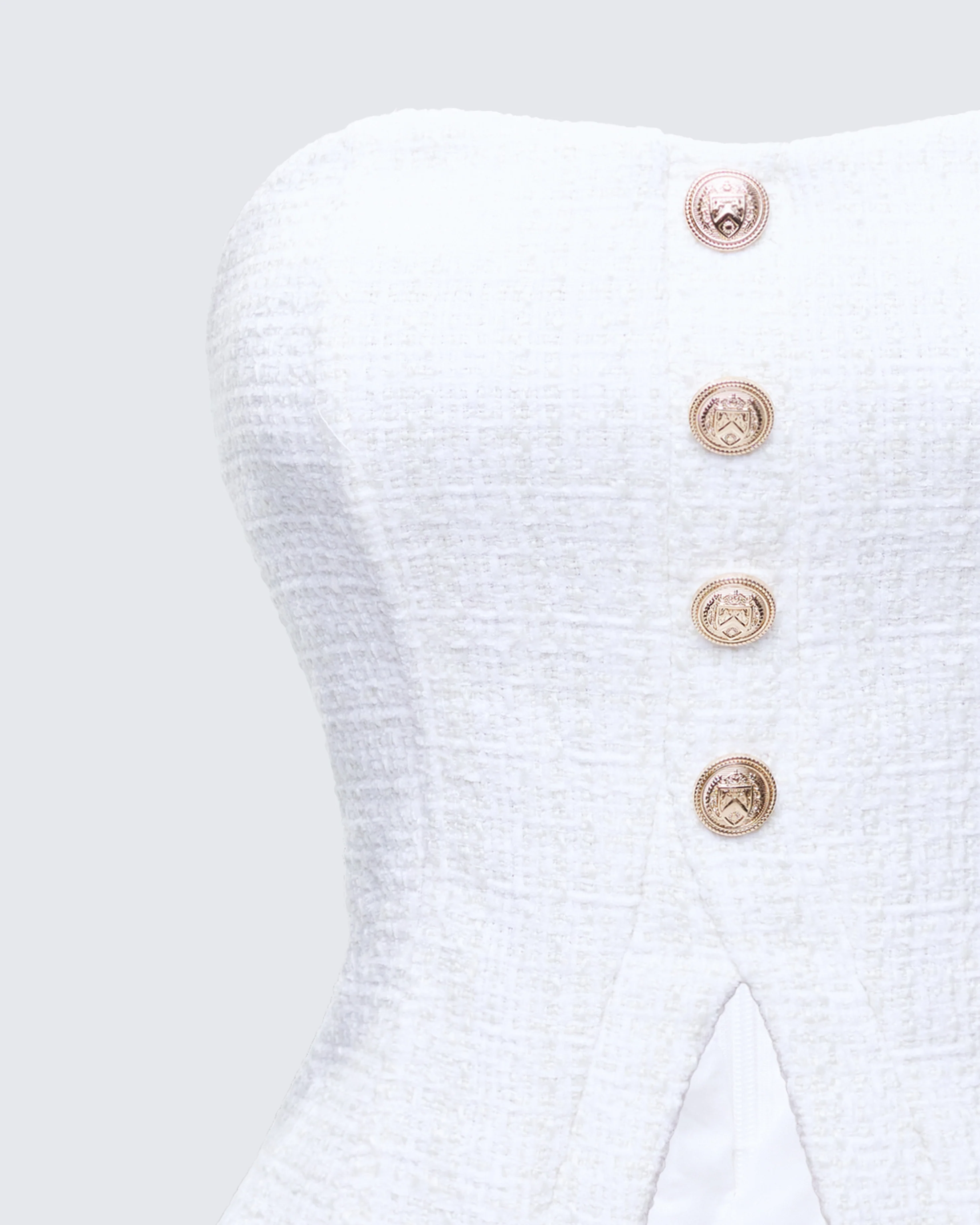 Nomi White Tweed Bandeau Top - Image 6