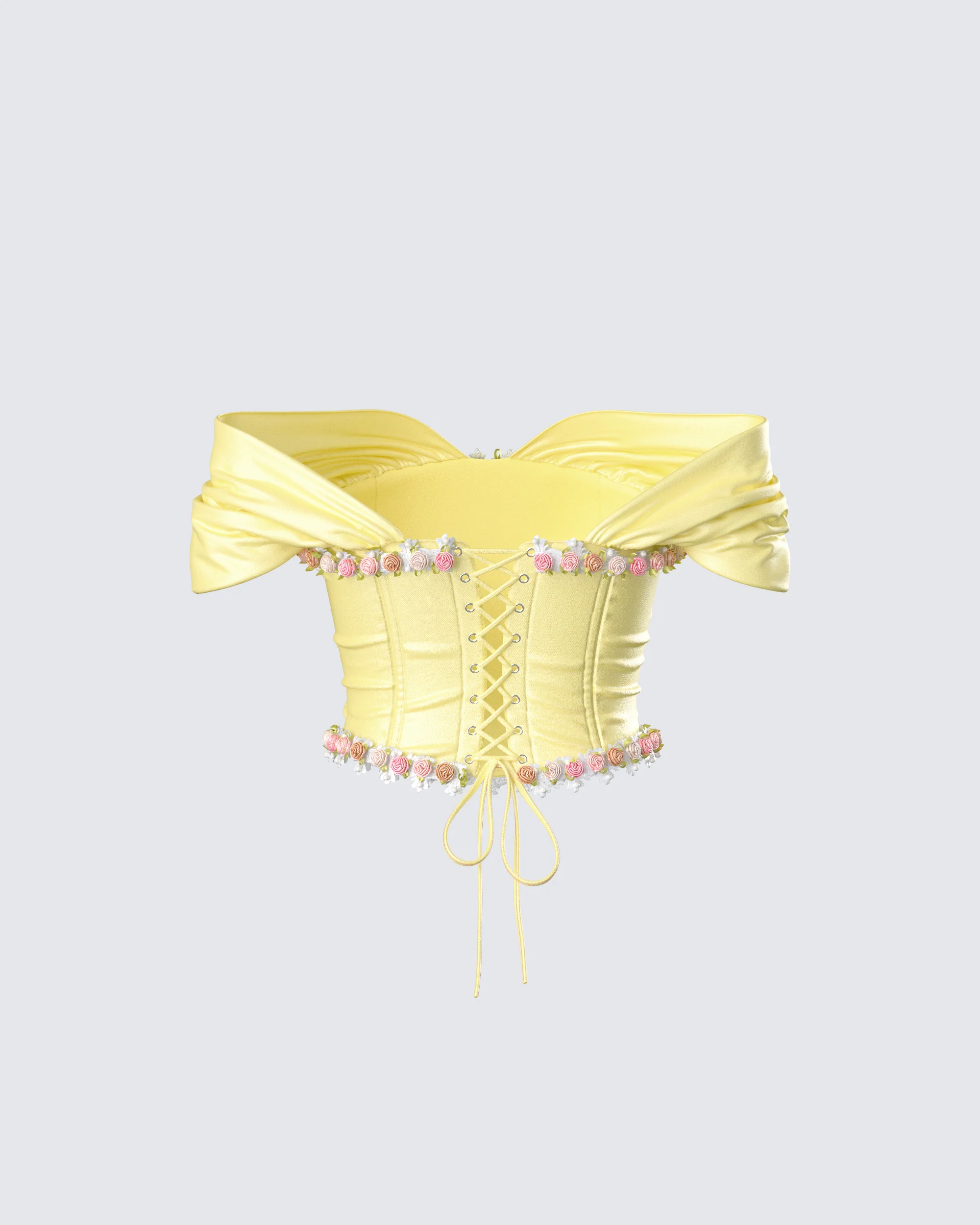 Nori Yellow Floral Off Shoulder Top - Image 3