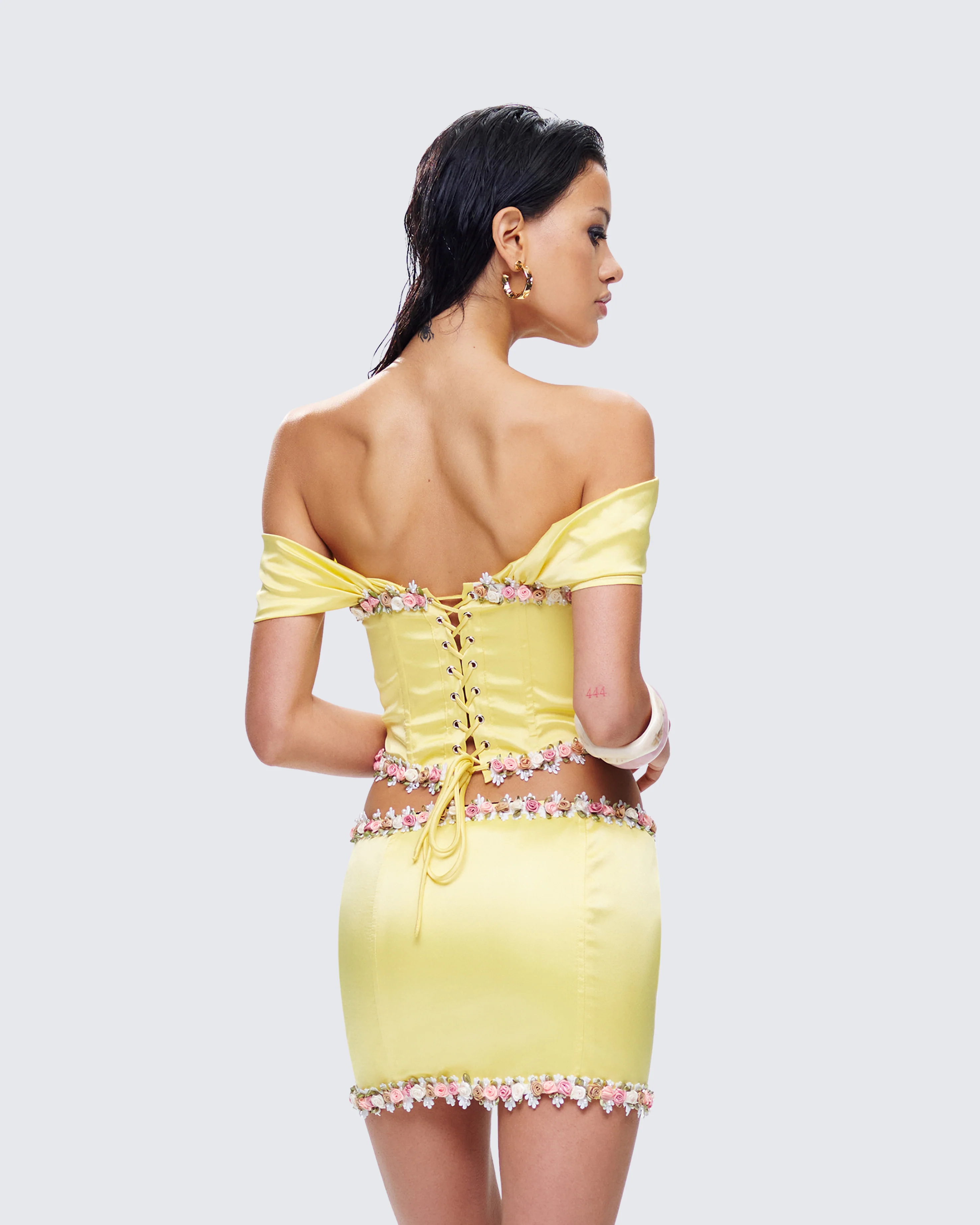 Nori Yellow Floral Off Shoulder Top - Image 7