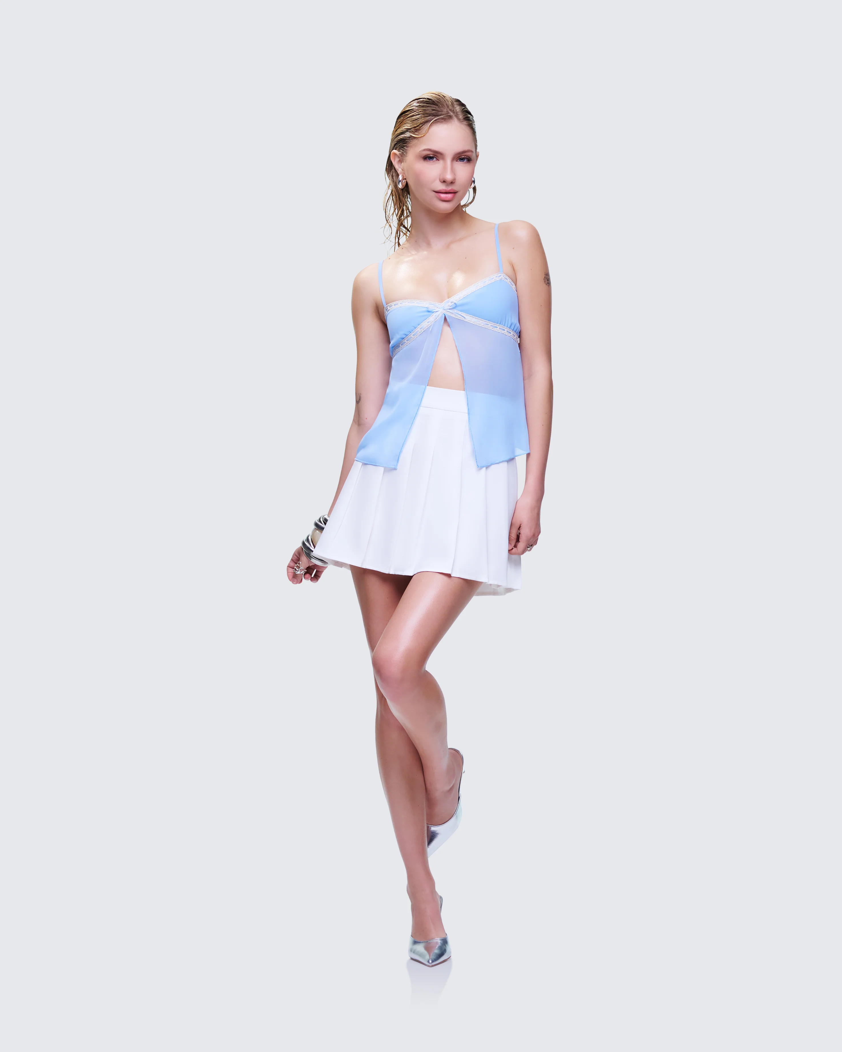 Norma Baby Blue Chiffon Cami Top - Image 5