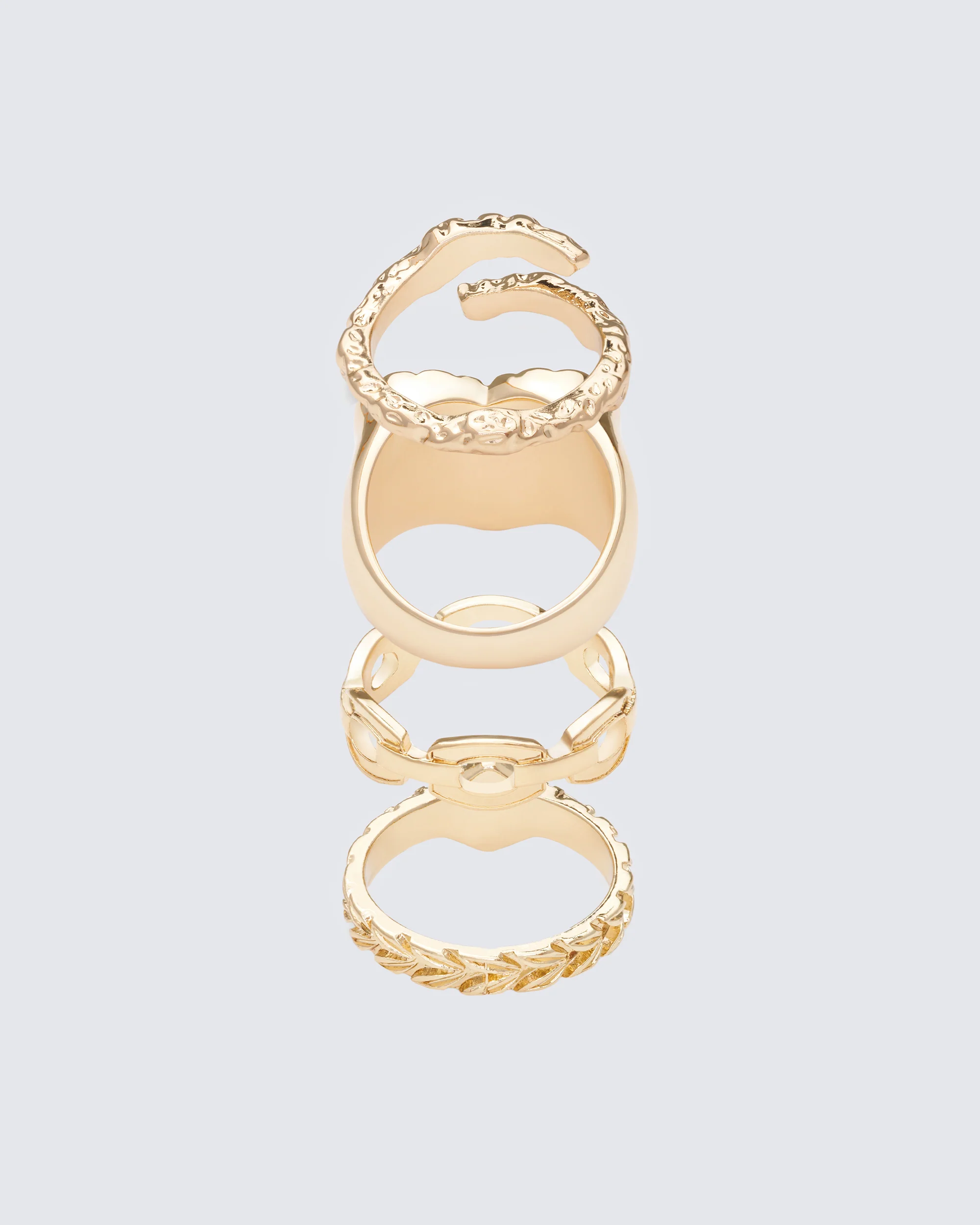 Nuala Gold Ring Set - 4 Pack - Image 2