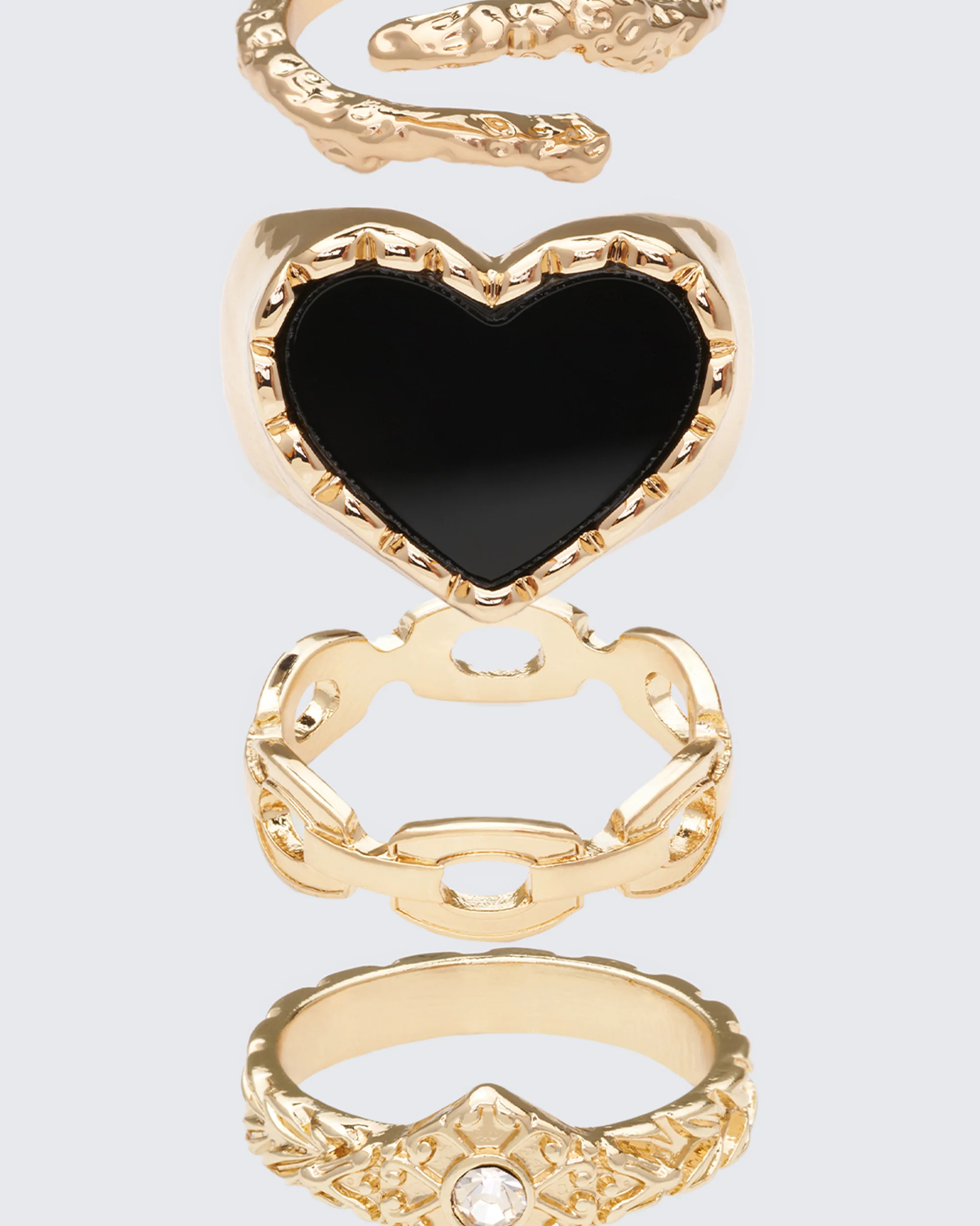 Nuala Gold Ring Set - 4 Pack - Image 3