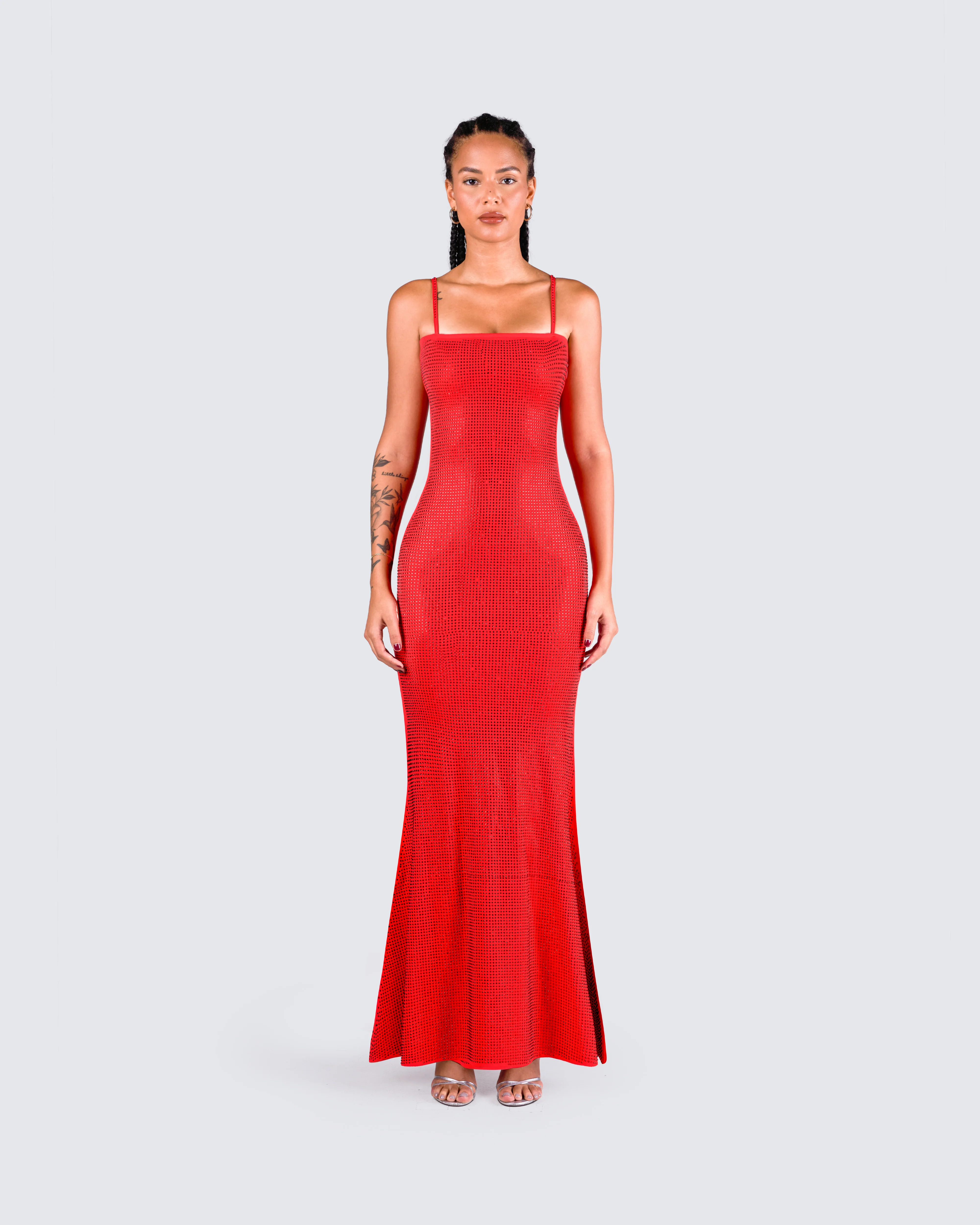 Numa Red Rhinestone Gown - Image 4