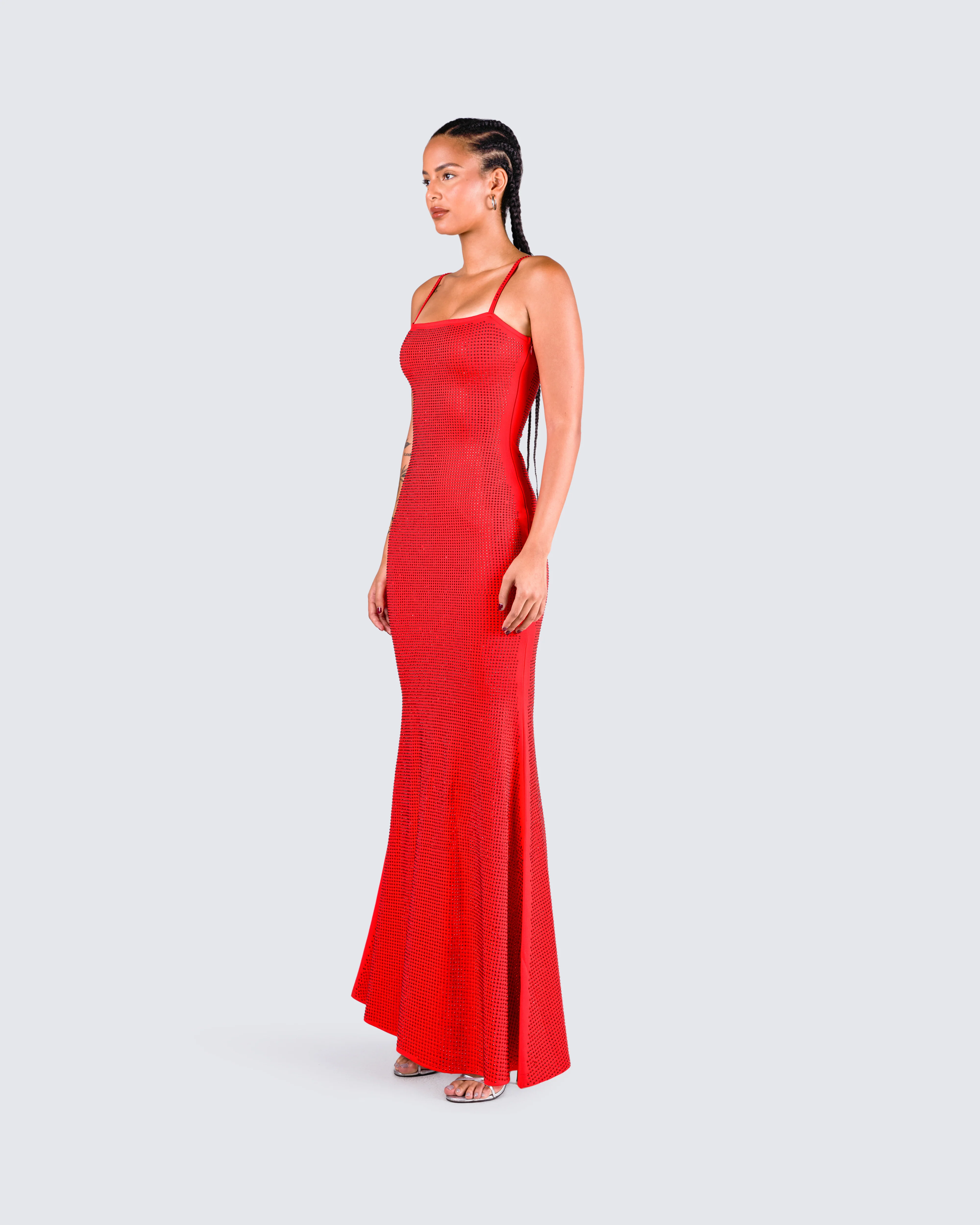 Numa Red Rhinestone Gown - Image 5