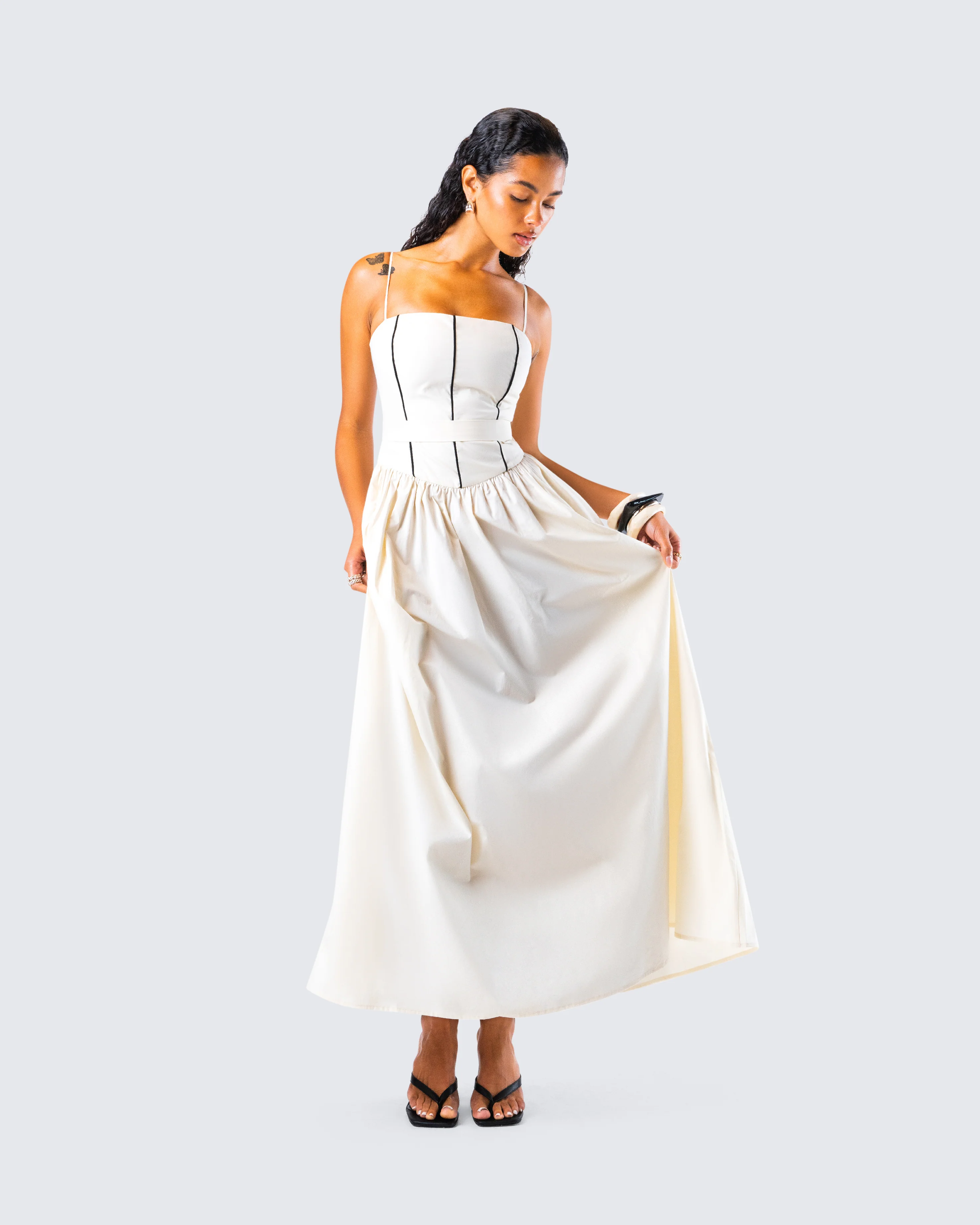 Nya Ivory Cotton Maxi Dress - Image 8