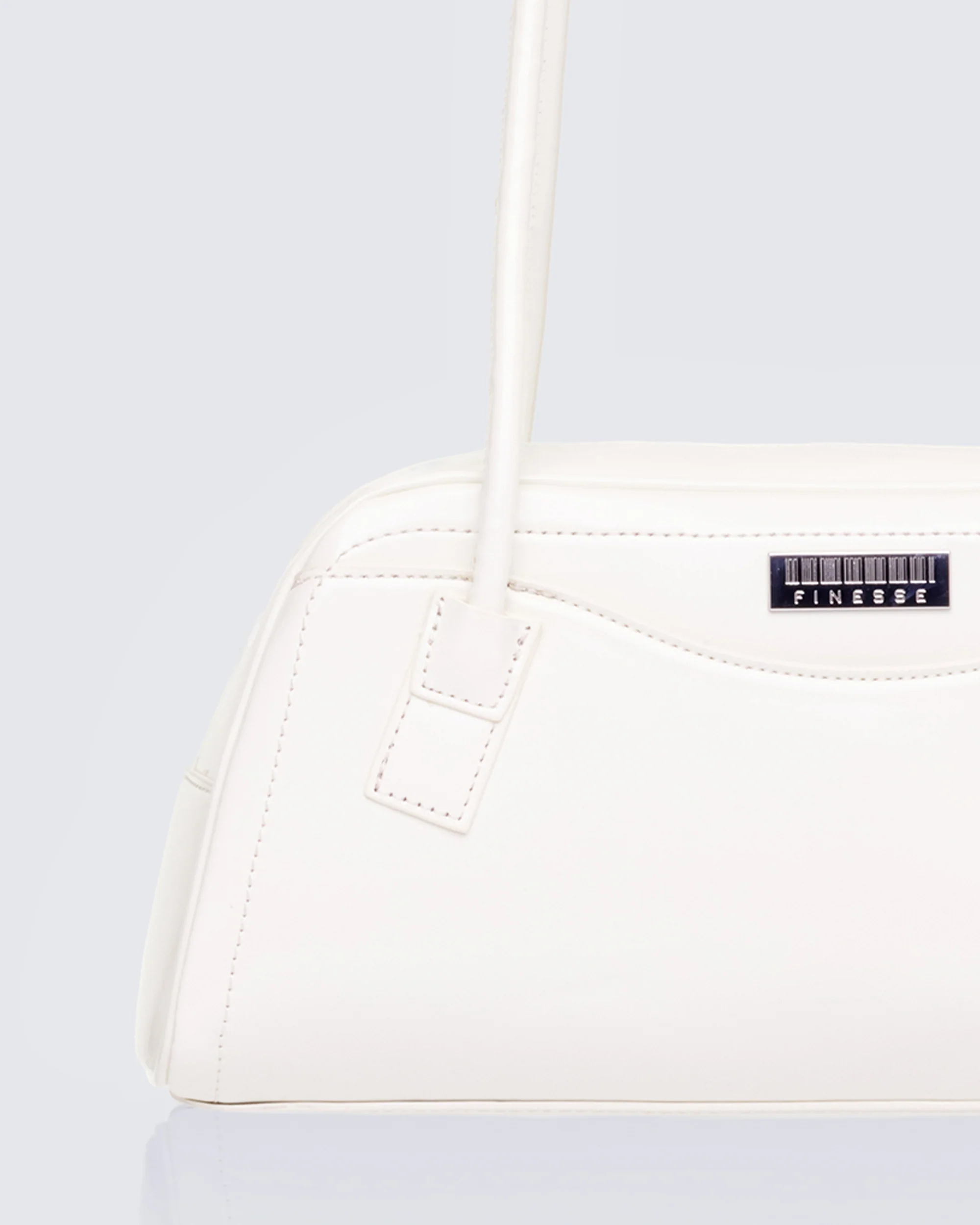 Nyra White Iconic Bowler Bag - Image 3