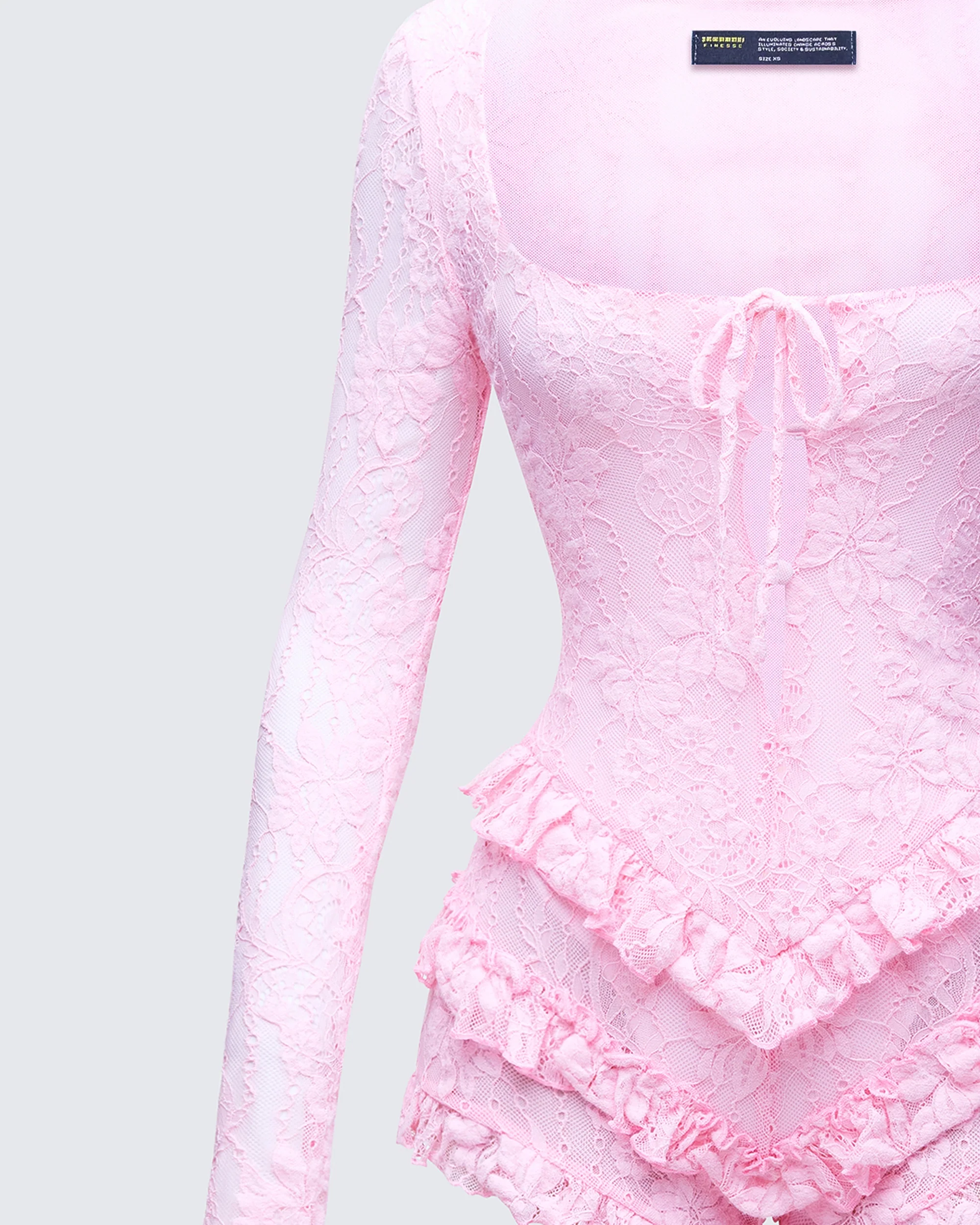 Oceane Pink Ruffle Edge Romper - Image 6