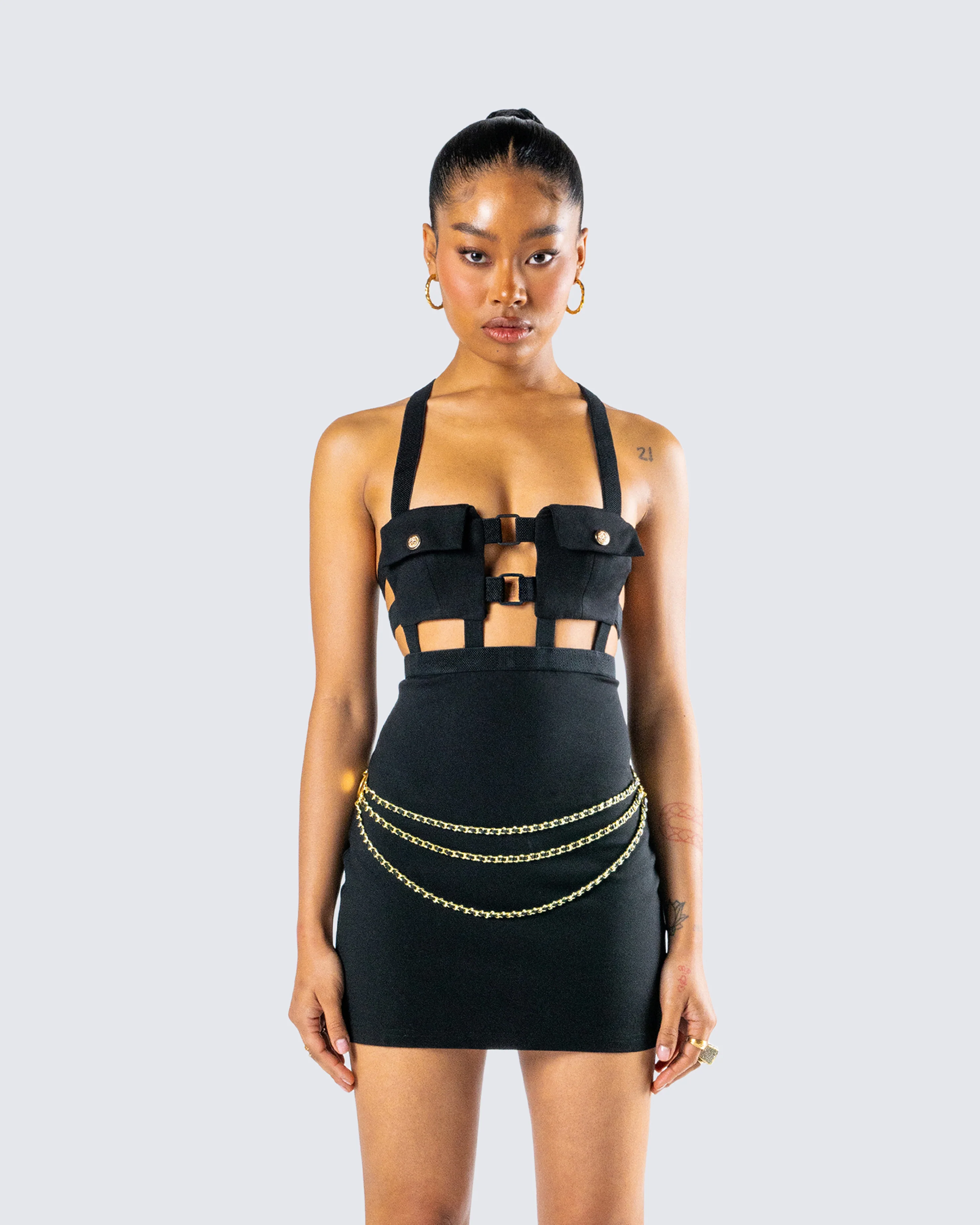 Octavia Black Chain Belt - Image 4