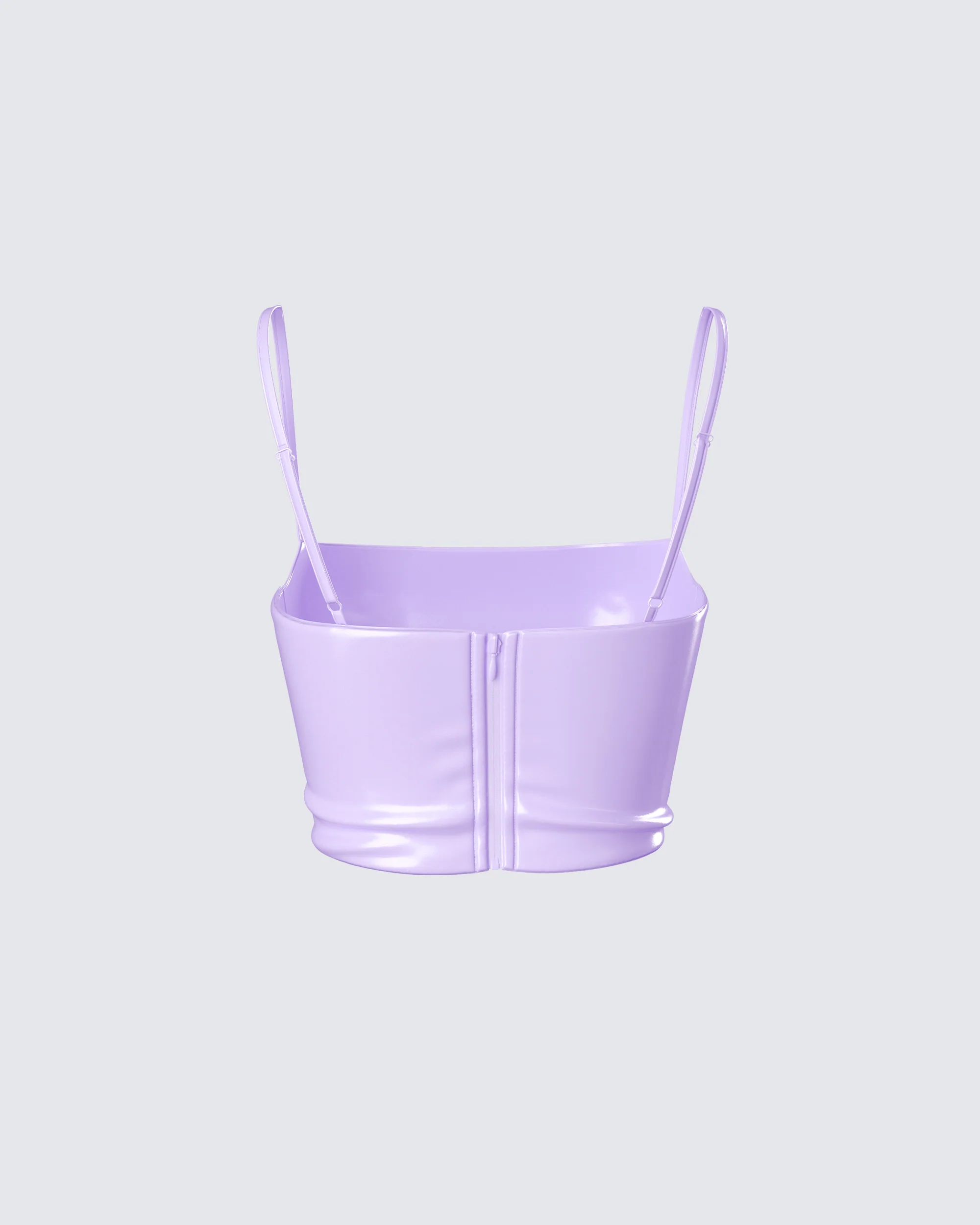 Odalis Lilac Vegan Leather Crop Top - Image 3