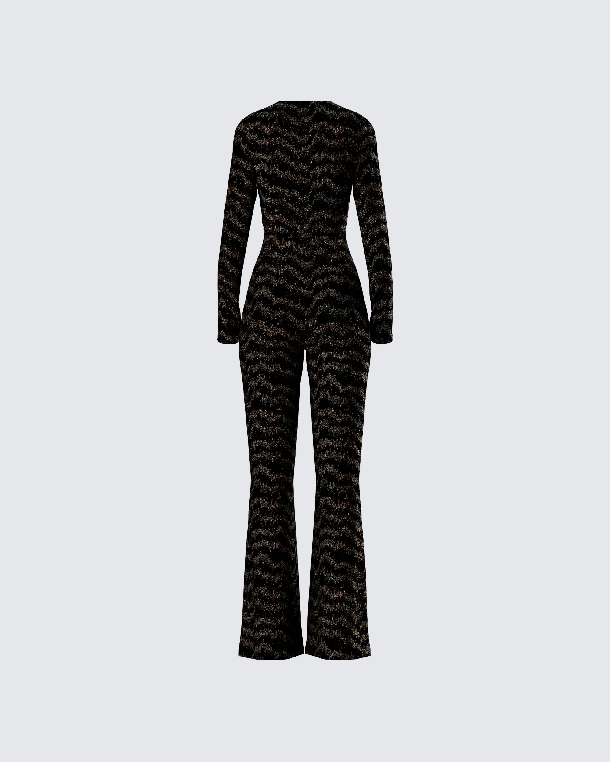 Odessa Black and Gold Metallic Jumpsuit - Image 3