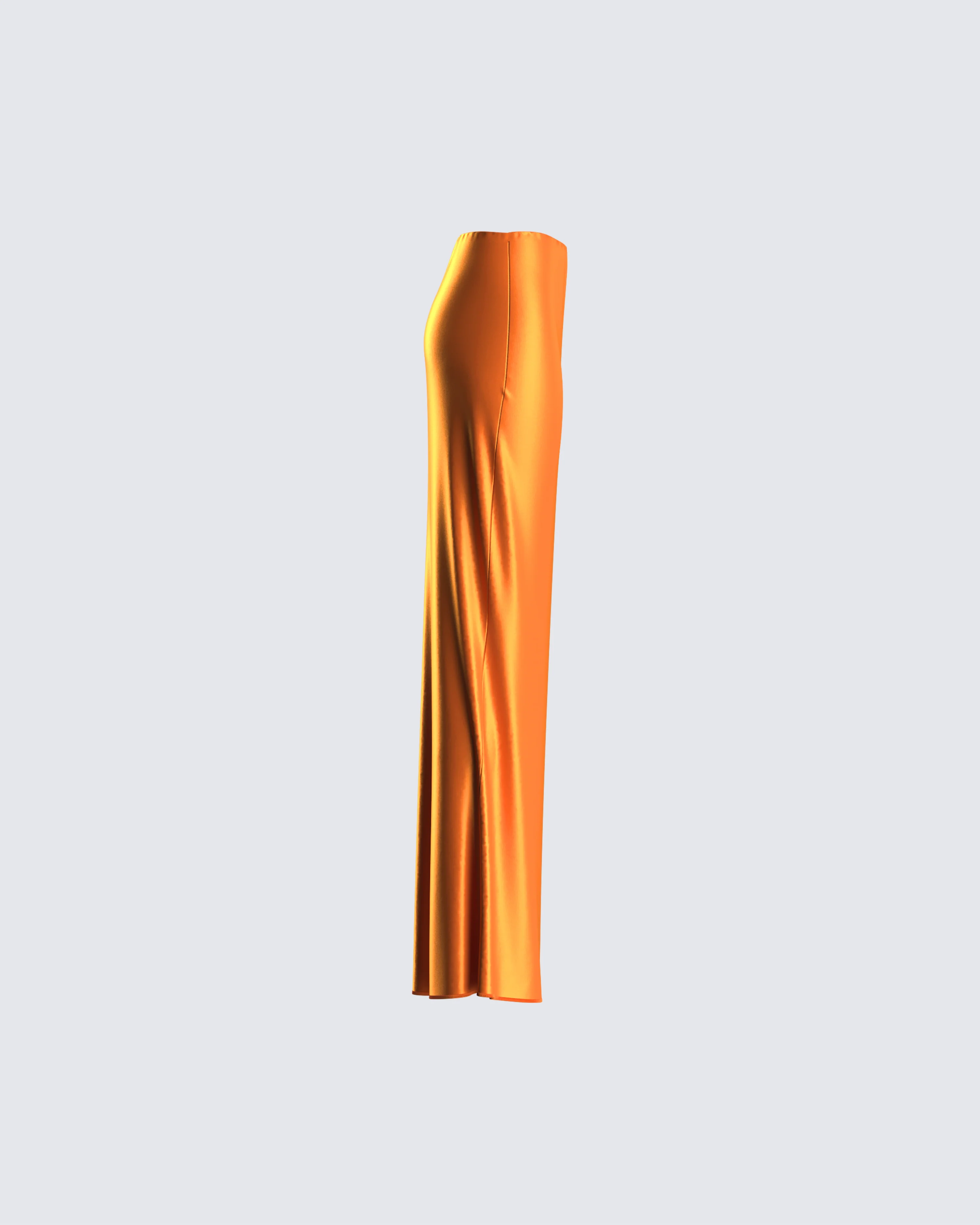 Odette Orange Satin Maxi Skirt - Image 2