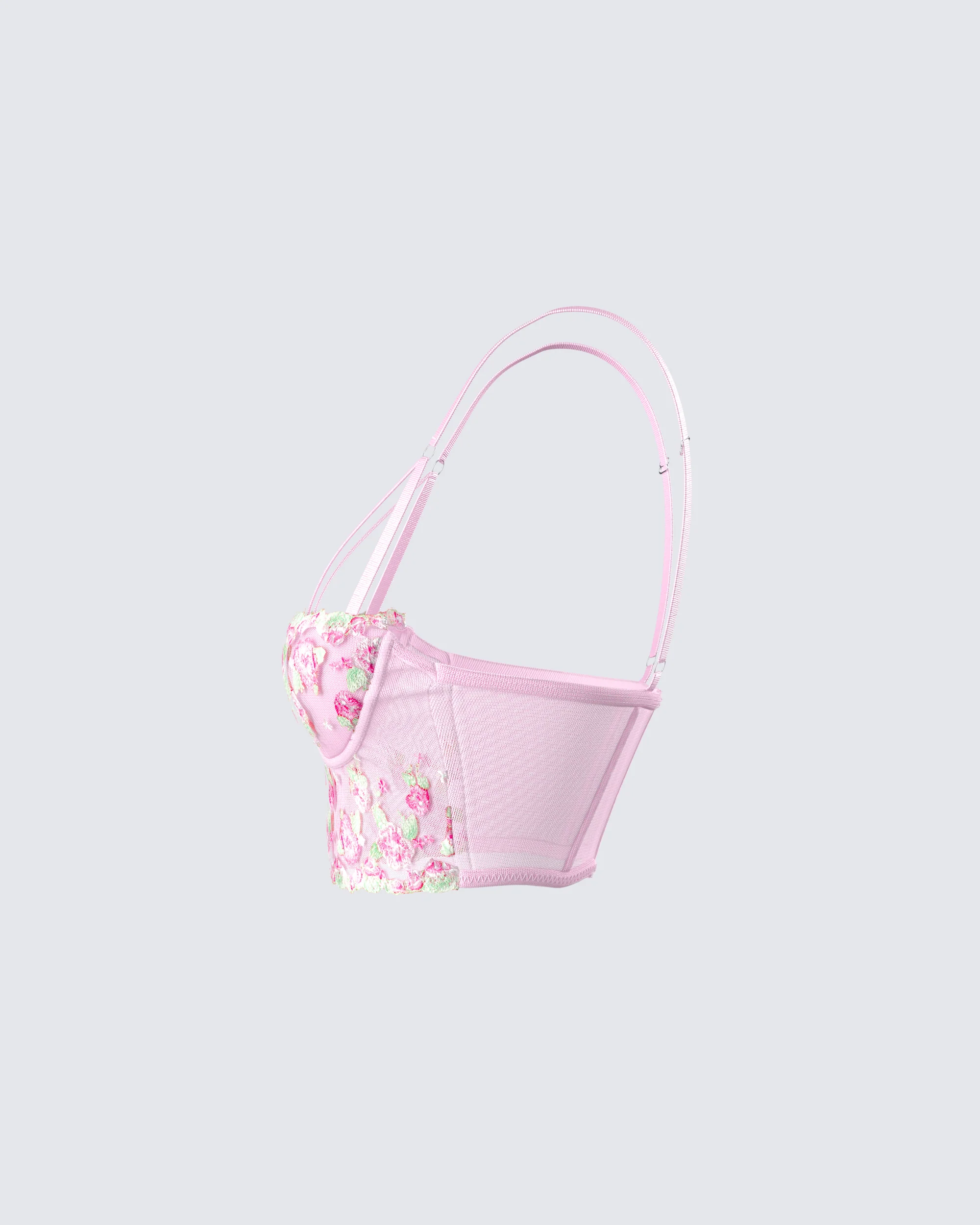 Olivia Pink Flower Corset Top - Image 2