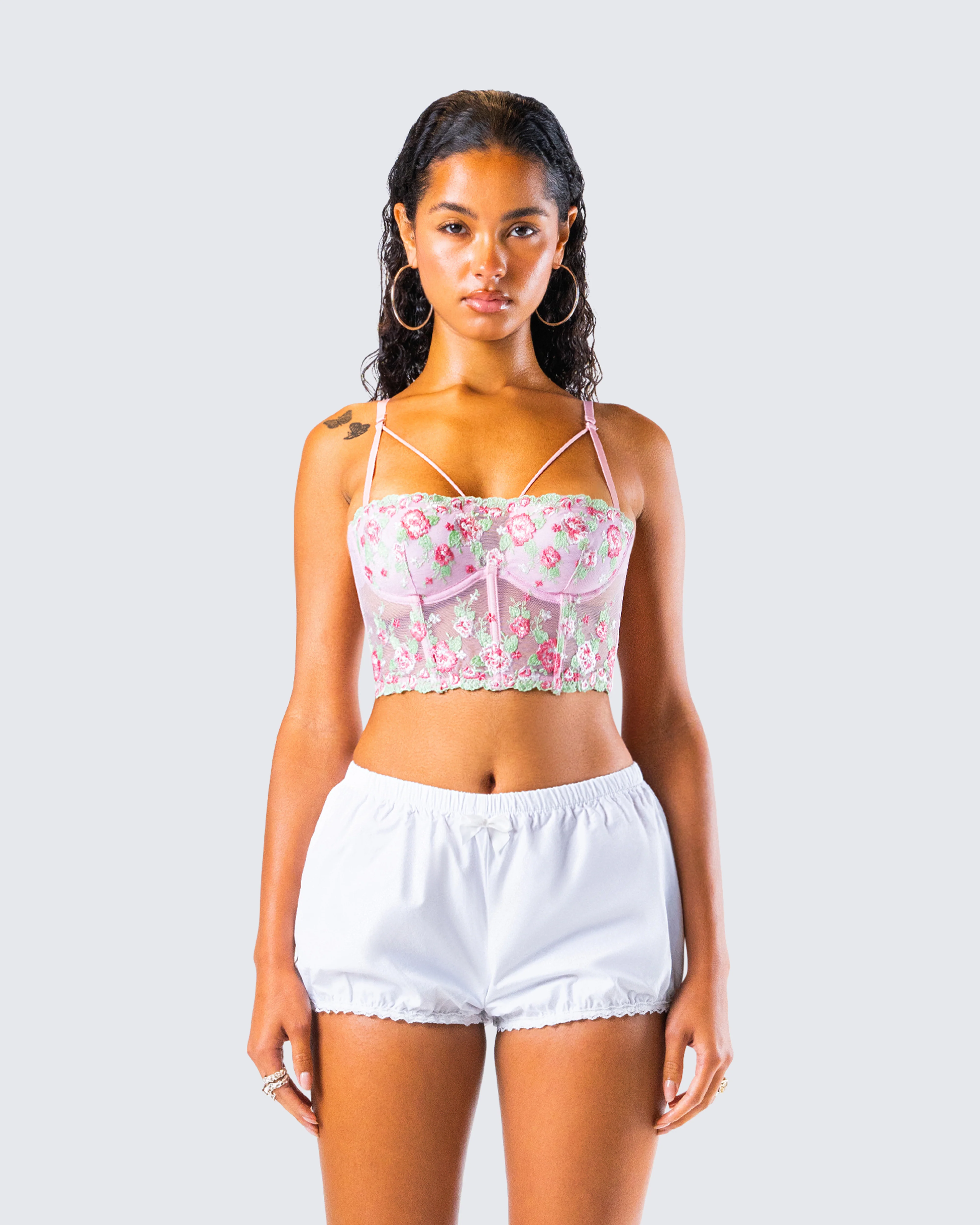 Olivia Pink Flower Corset Top - Image 4