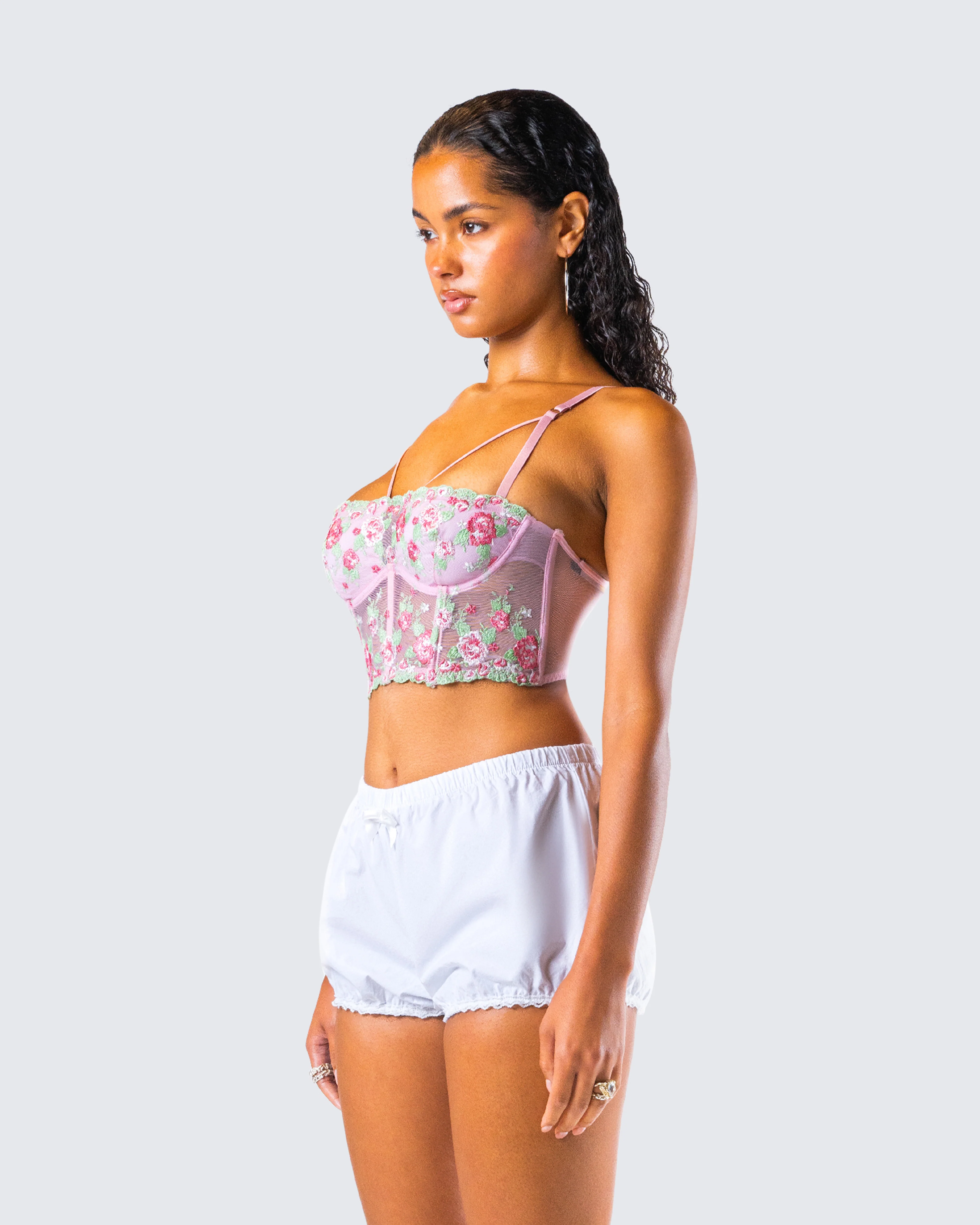 Olivia Pink Flower Corset Top - Image 5