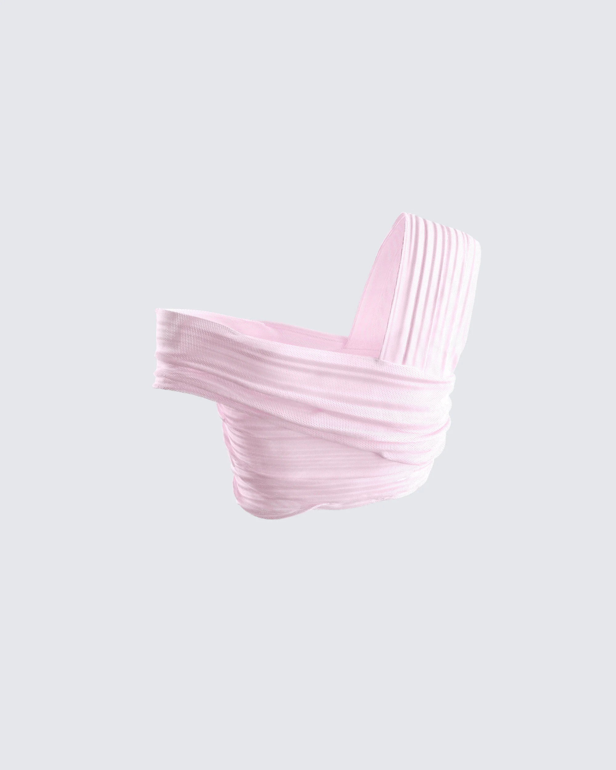 Omid Pink Asymmetrical Mesh Top - Image 3