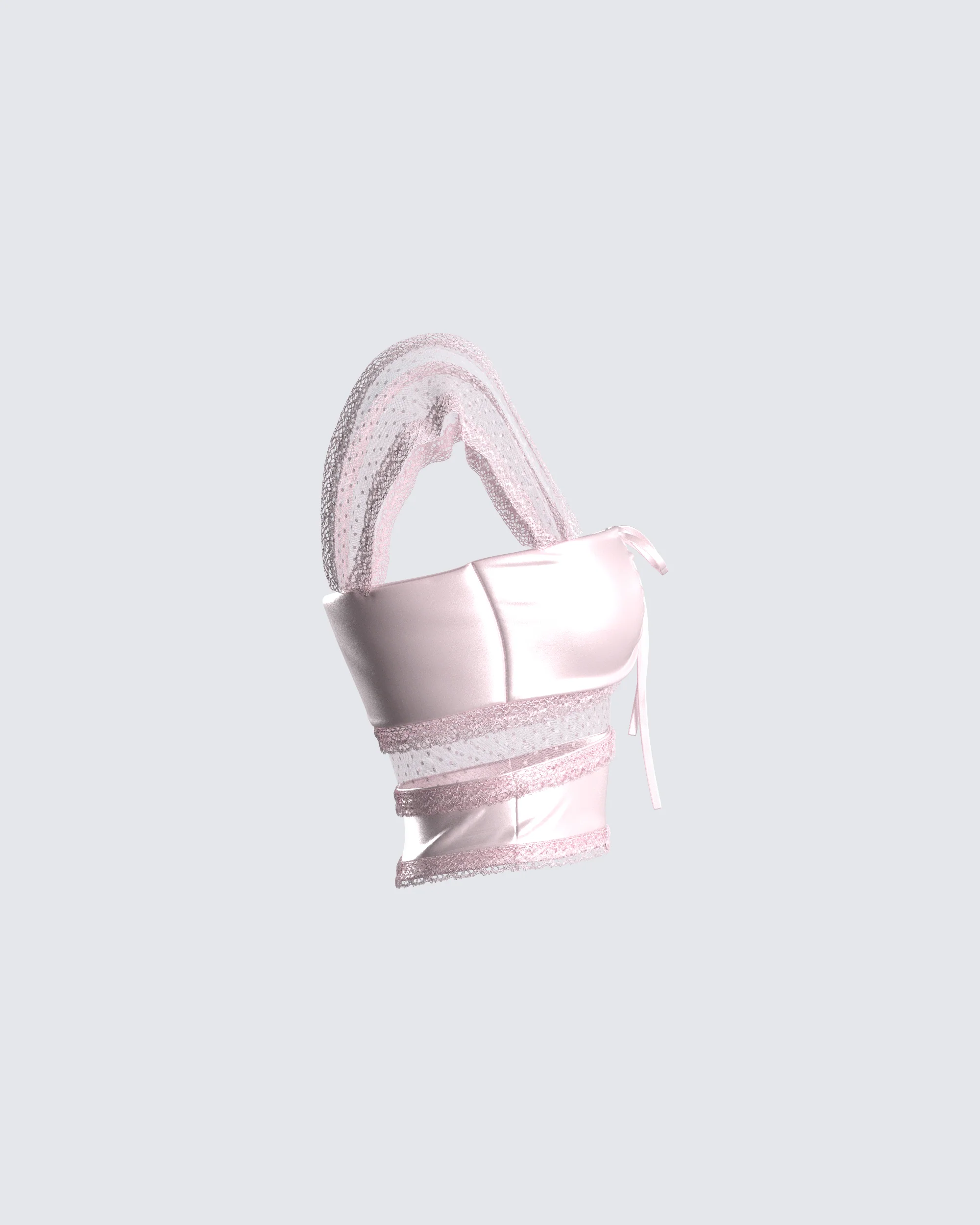 Orana Pink Satin Tie Top - Image 2