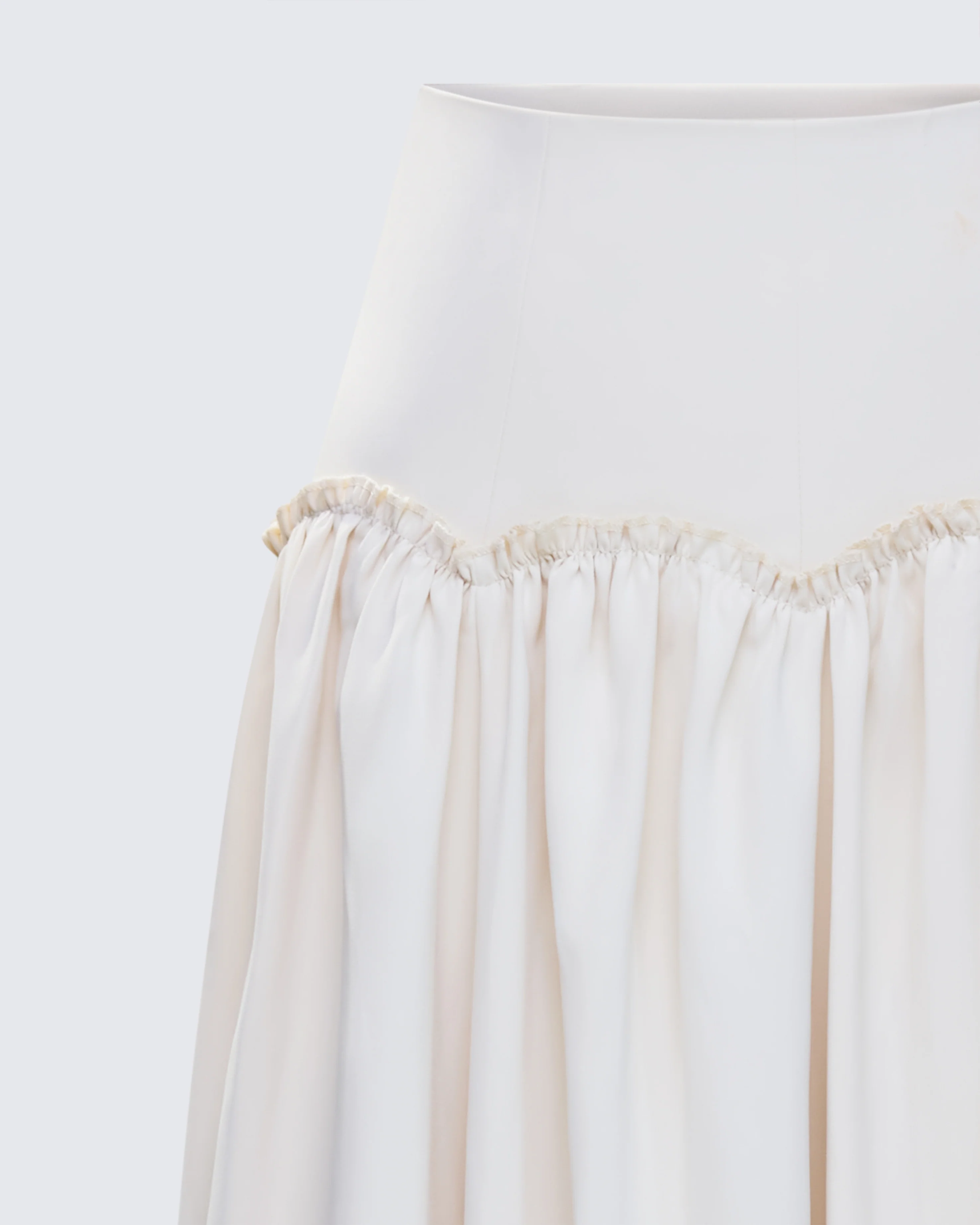 Orla Cream Ruched Maxi Skirt - Image 8